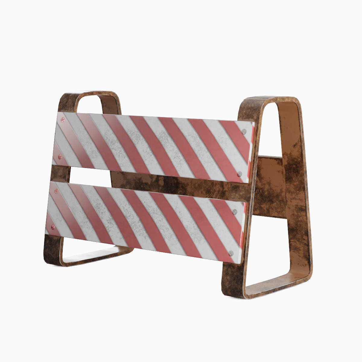Traffic Barricade 06 Low-poly 3D model_1