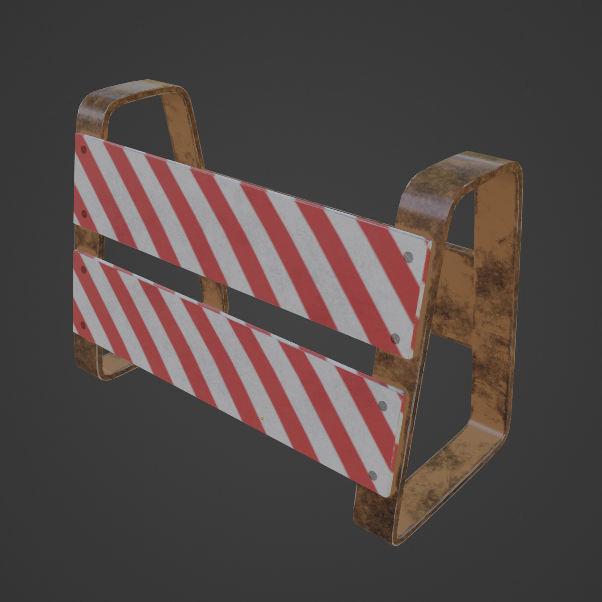 Traffic Barricade 06 Low-poly 3D model_6