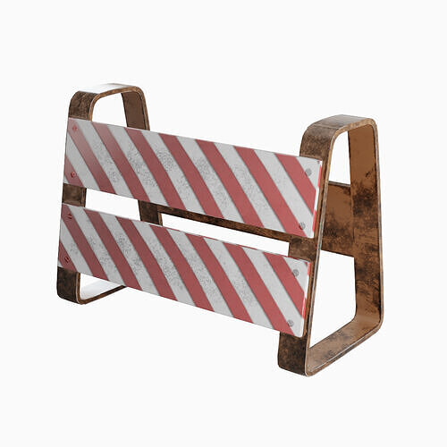 Traffic Barricade 06 Low-poly 3D model