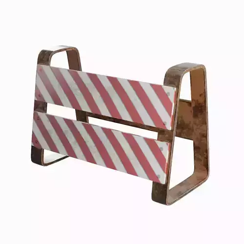 Traffic Barricade 06 Low-poly 3D model