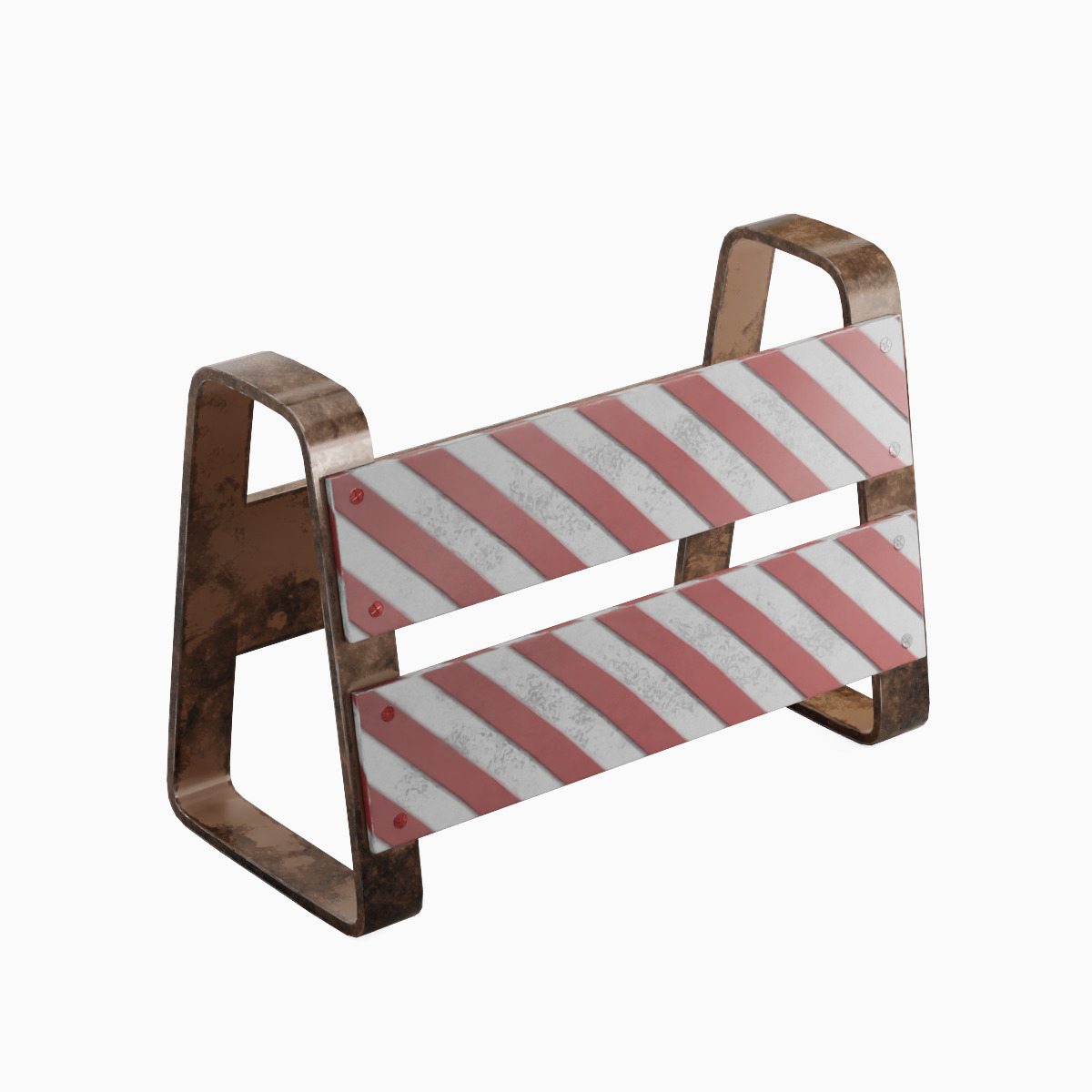 Traffic Barricade 06 Low-poly 3D model_5