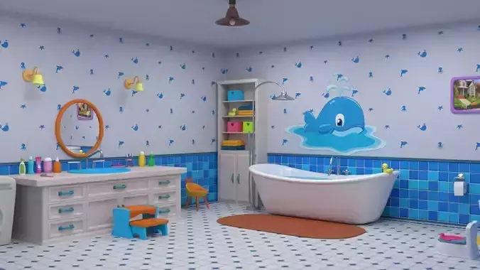 Cartoon Bathroom