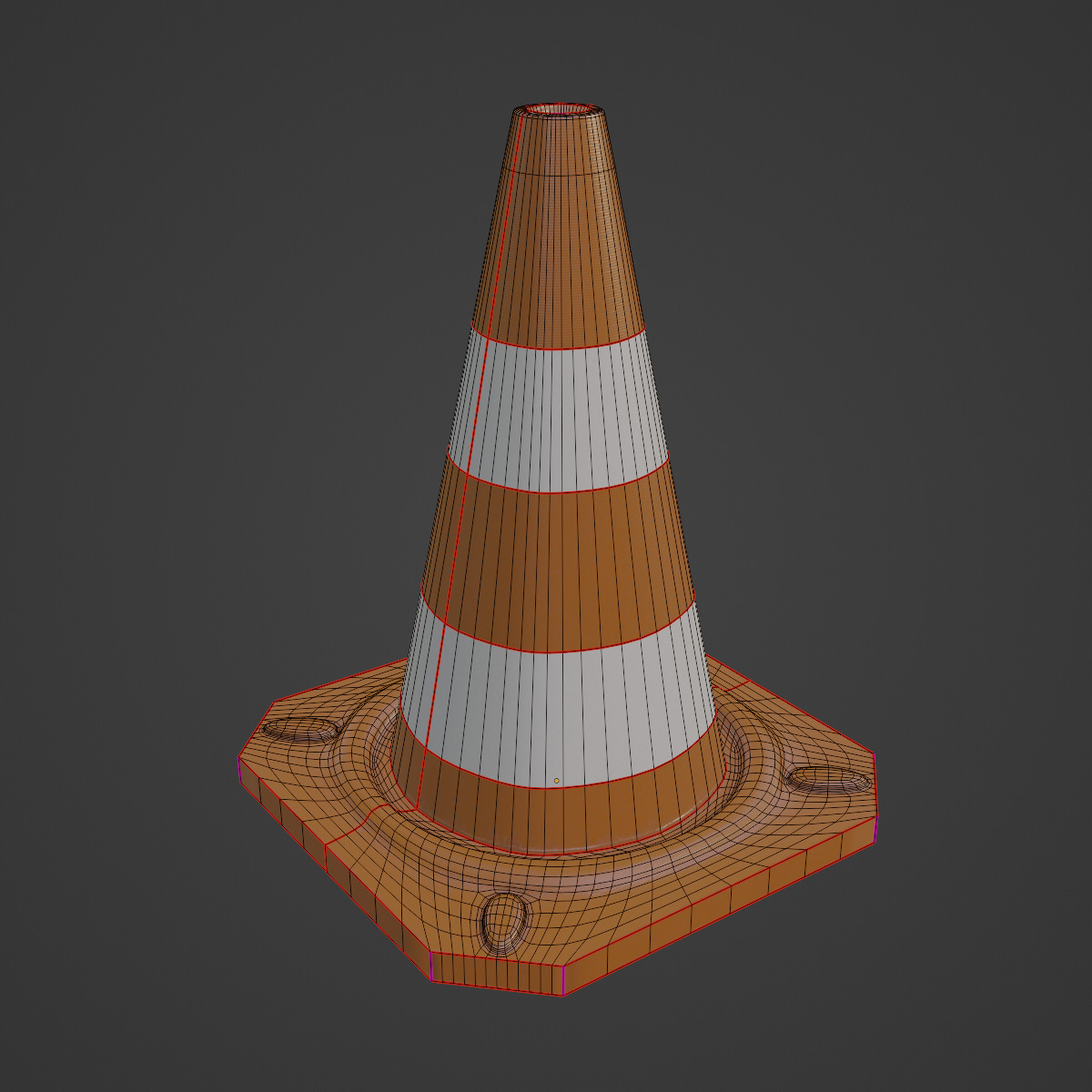 Traffic Cone A 02 Low-poly 3D model_7