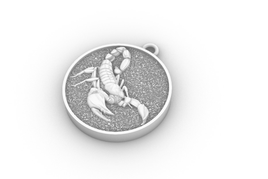 Scorpion pendant 3D print model_7
