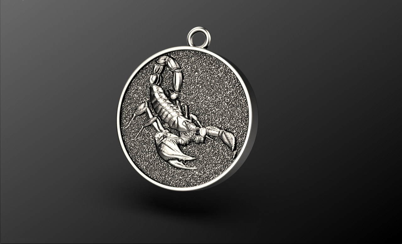 Scorpion pendant 3D print model_3