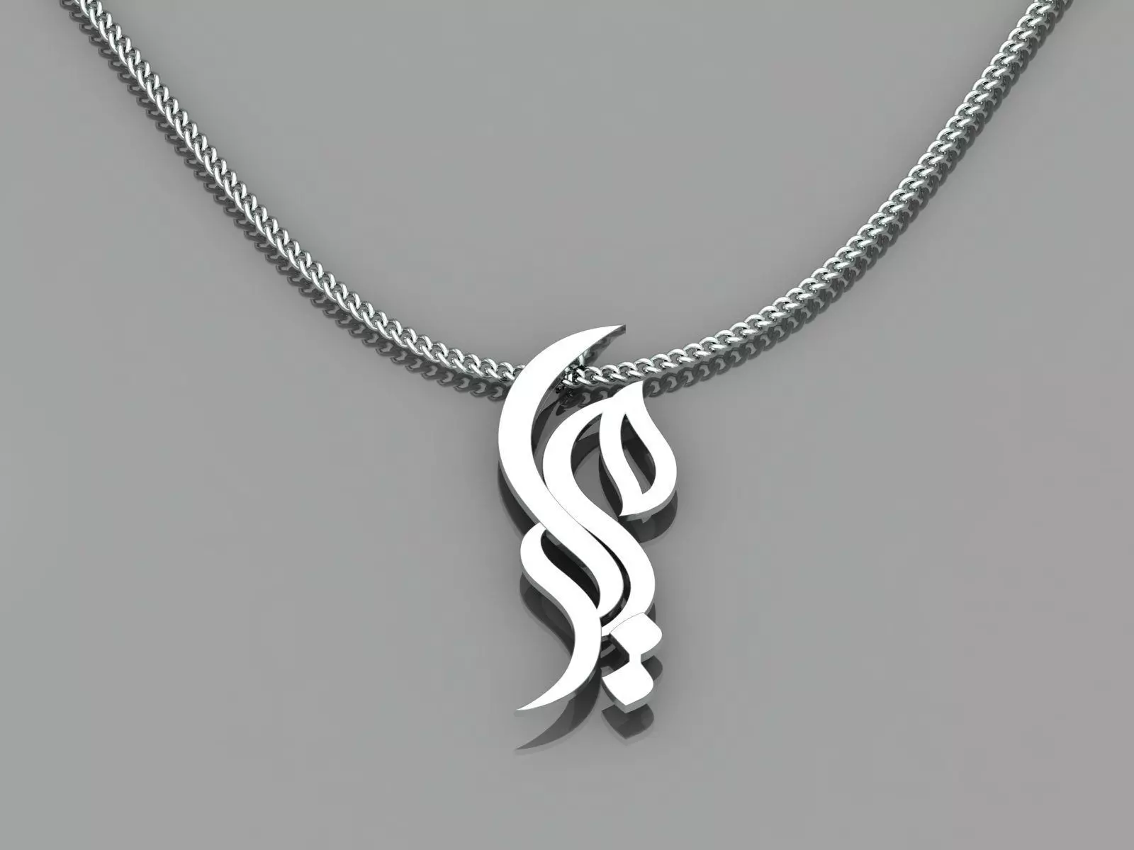 Pendant or necklace of the name Maryam in Persian 3D print model