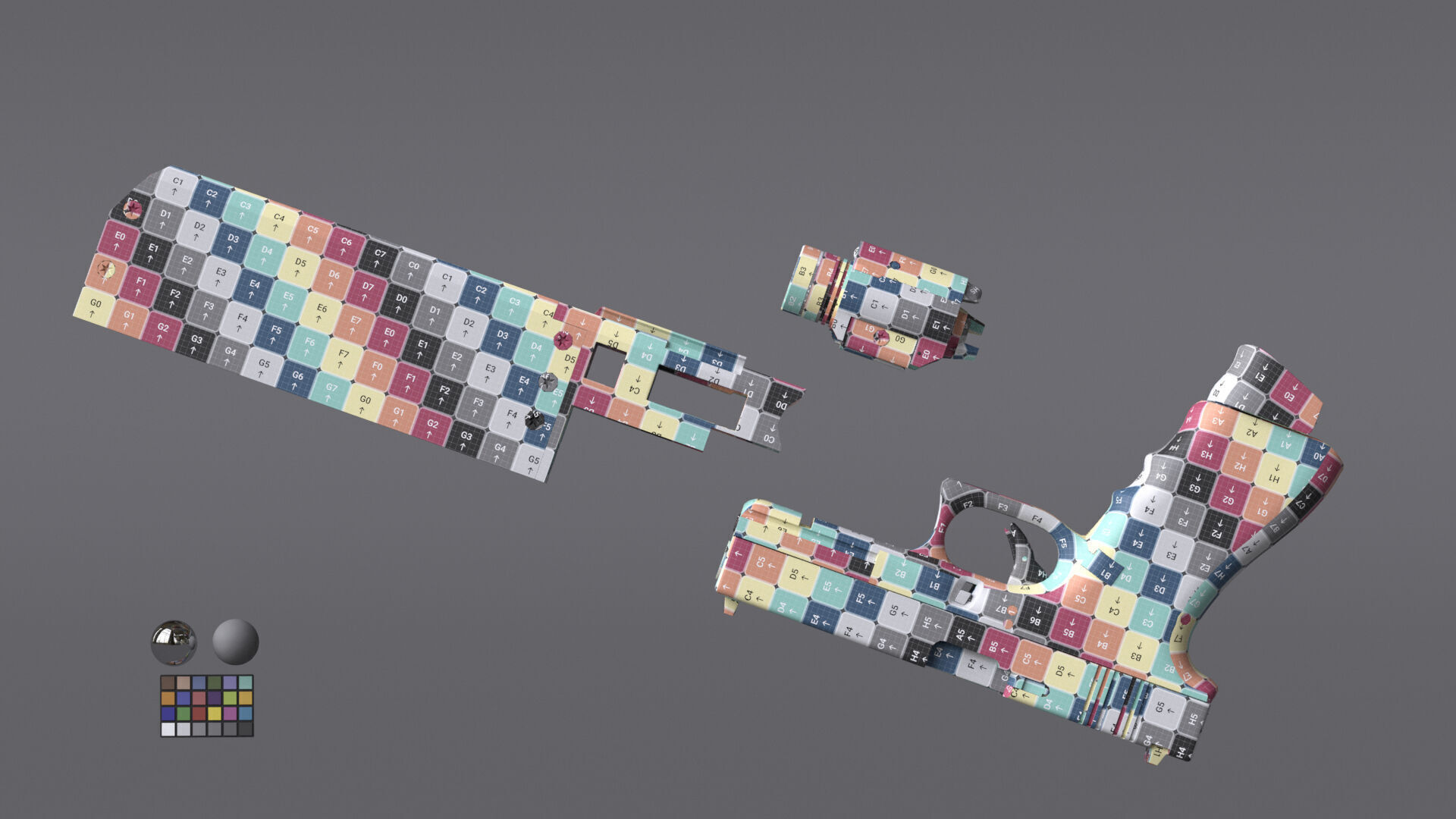 Glock 17 Pistol Gun Silencer Flashlight Attachement  3D model_27