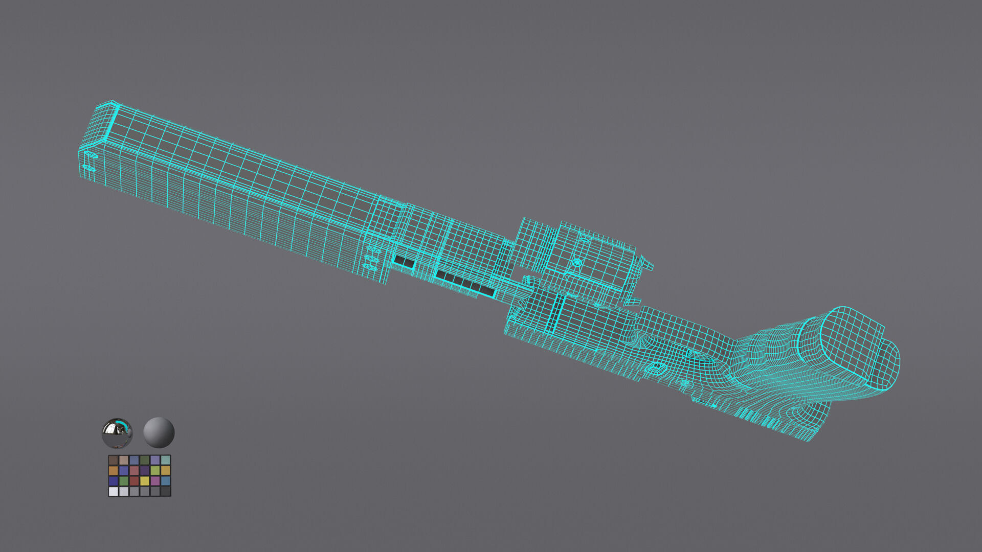 Glock 17 Pistol Gun Silencer Flashlight Attachement  3D model_19