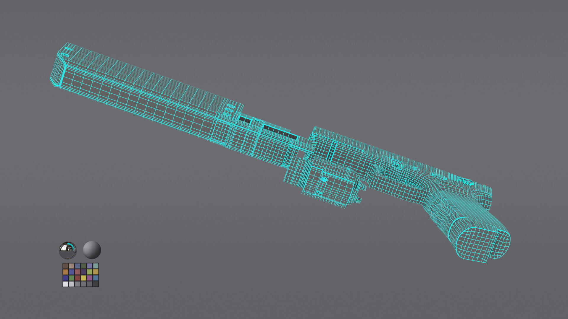 Glock 17 Pistol Gun Silencer Flashlight Attachement  3D model_20