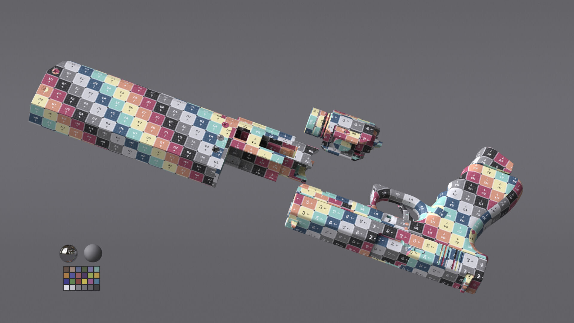 Glock 17 Pistol Gun Silencer Flashlight Attachement  3D model_26