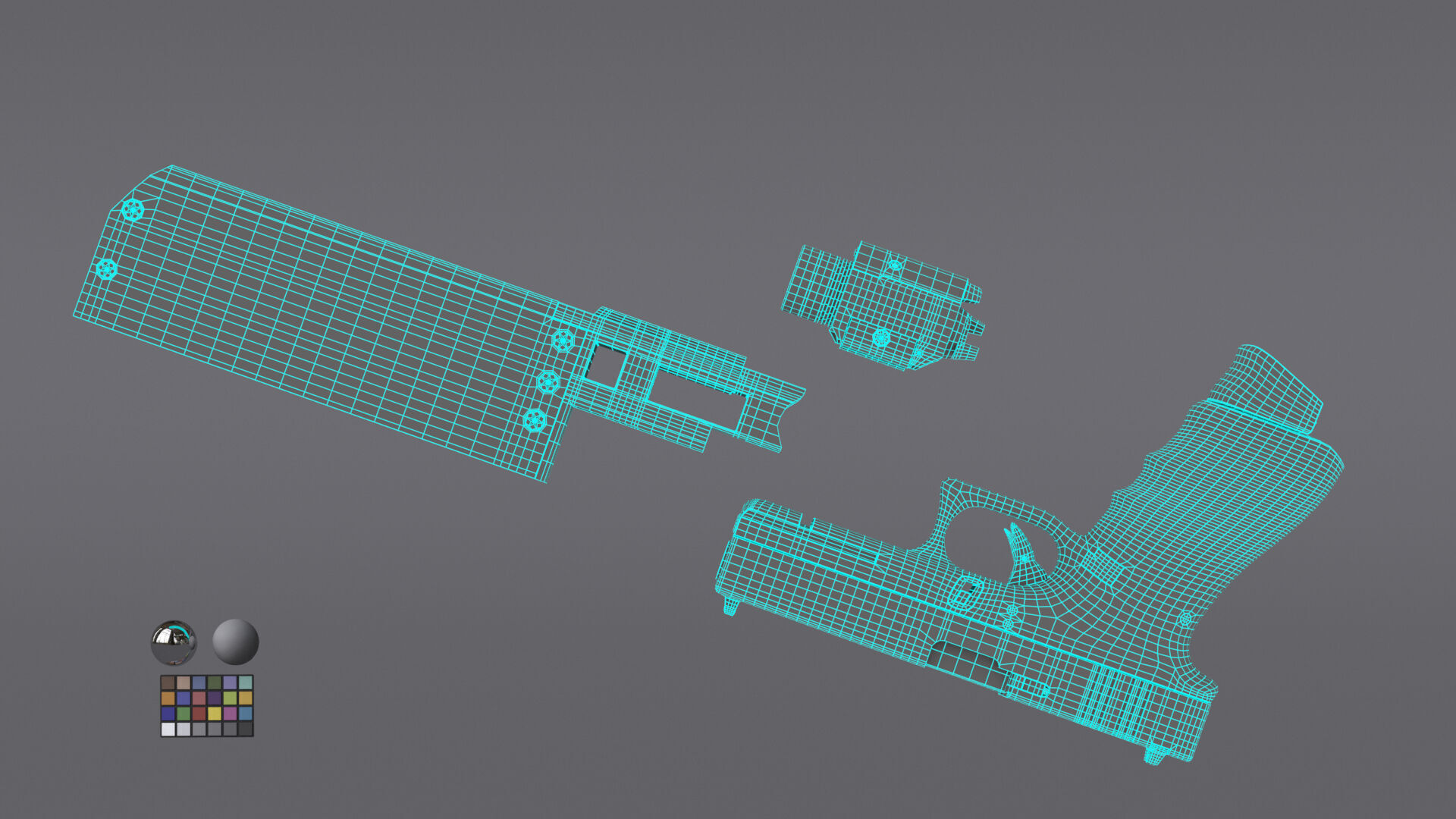 Glock 17 Pistol Gun Silencer Flashlight Attachement  3D model_17