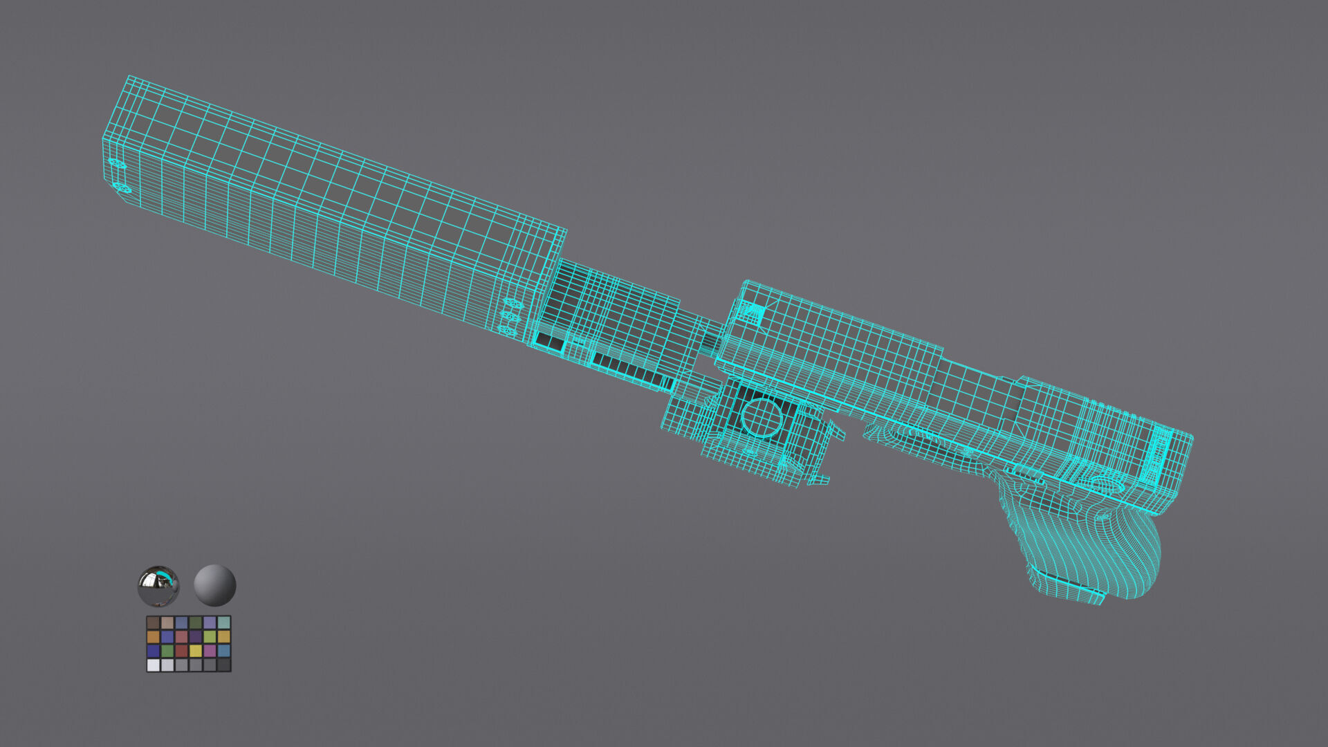 Glock 17 Pistol Gun Silencer Flashlight Attachement  3D model_14