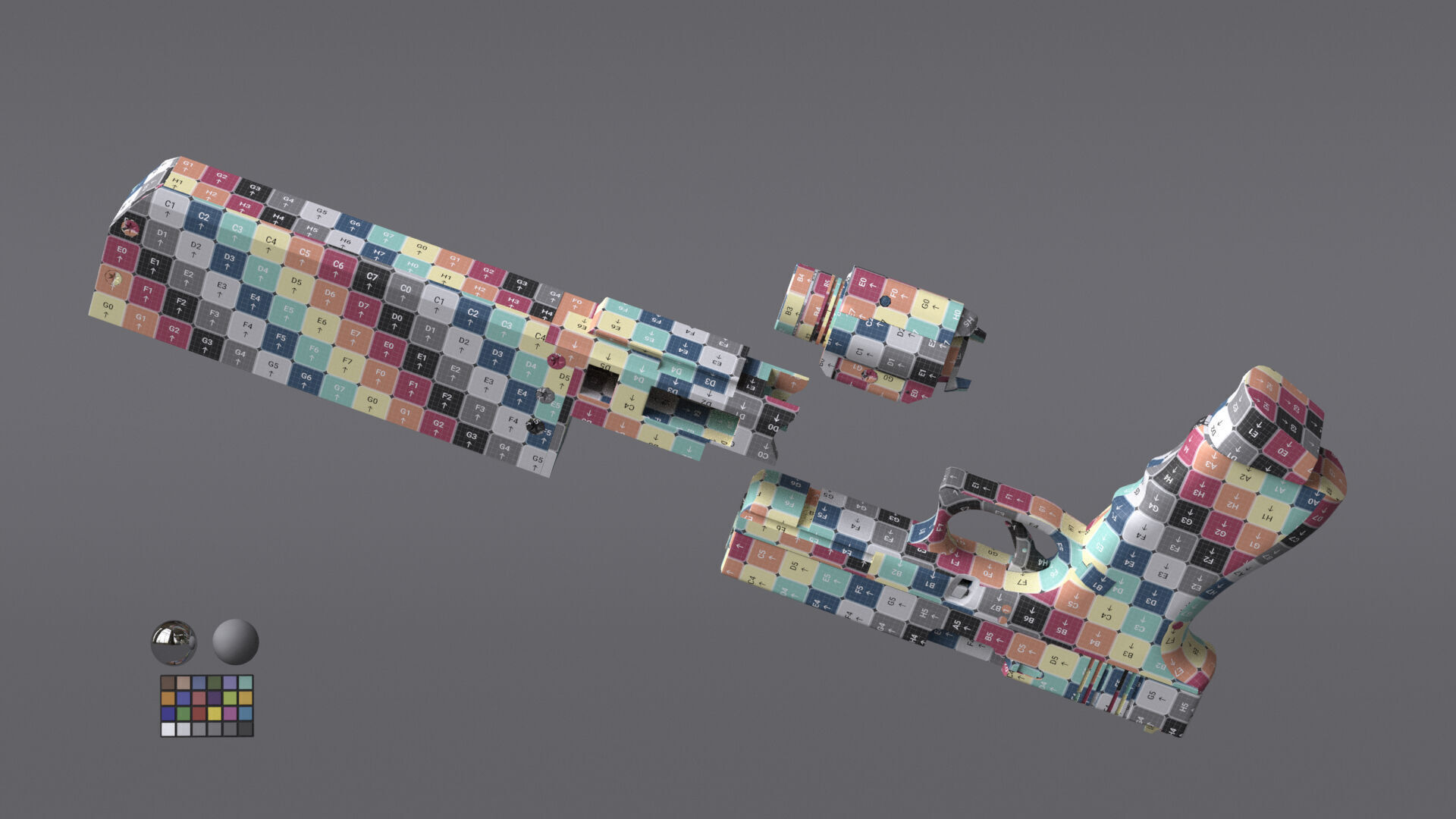 Glock 17 Pistol Gun Silencer Flashlight Attachement  3D model_28