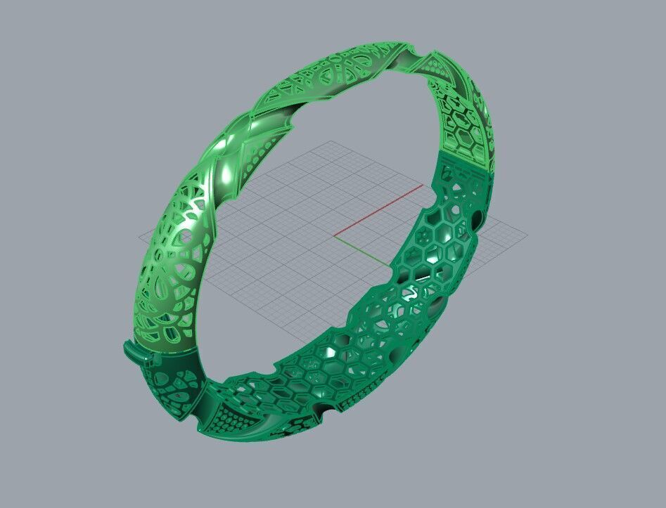 Lock bracelet 3D print model_5
