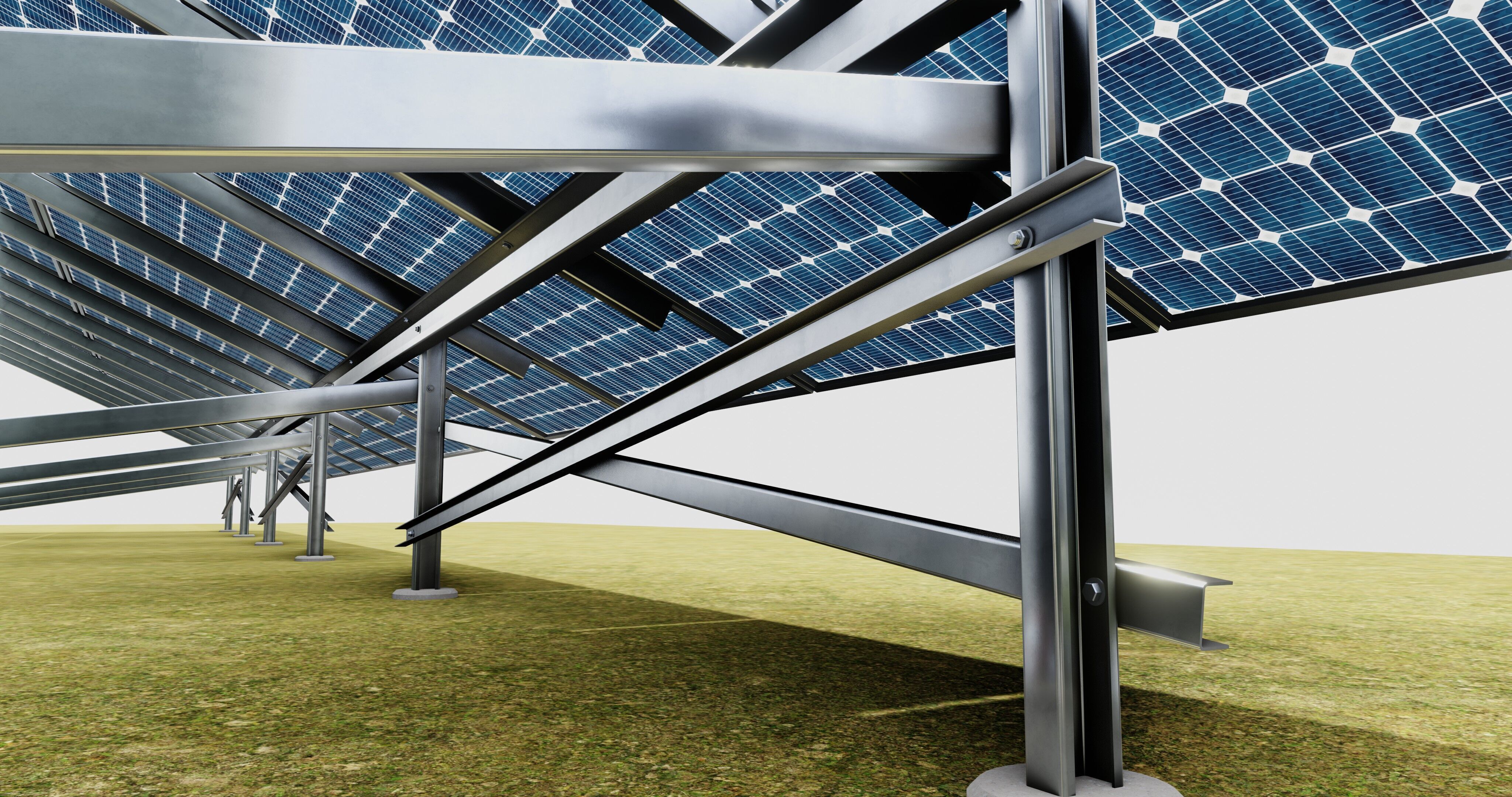 Solar Energy Construction 2x13 Table Vertical Purlin 3D model_6