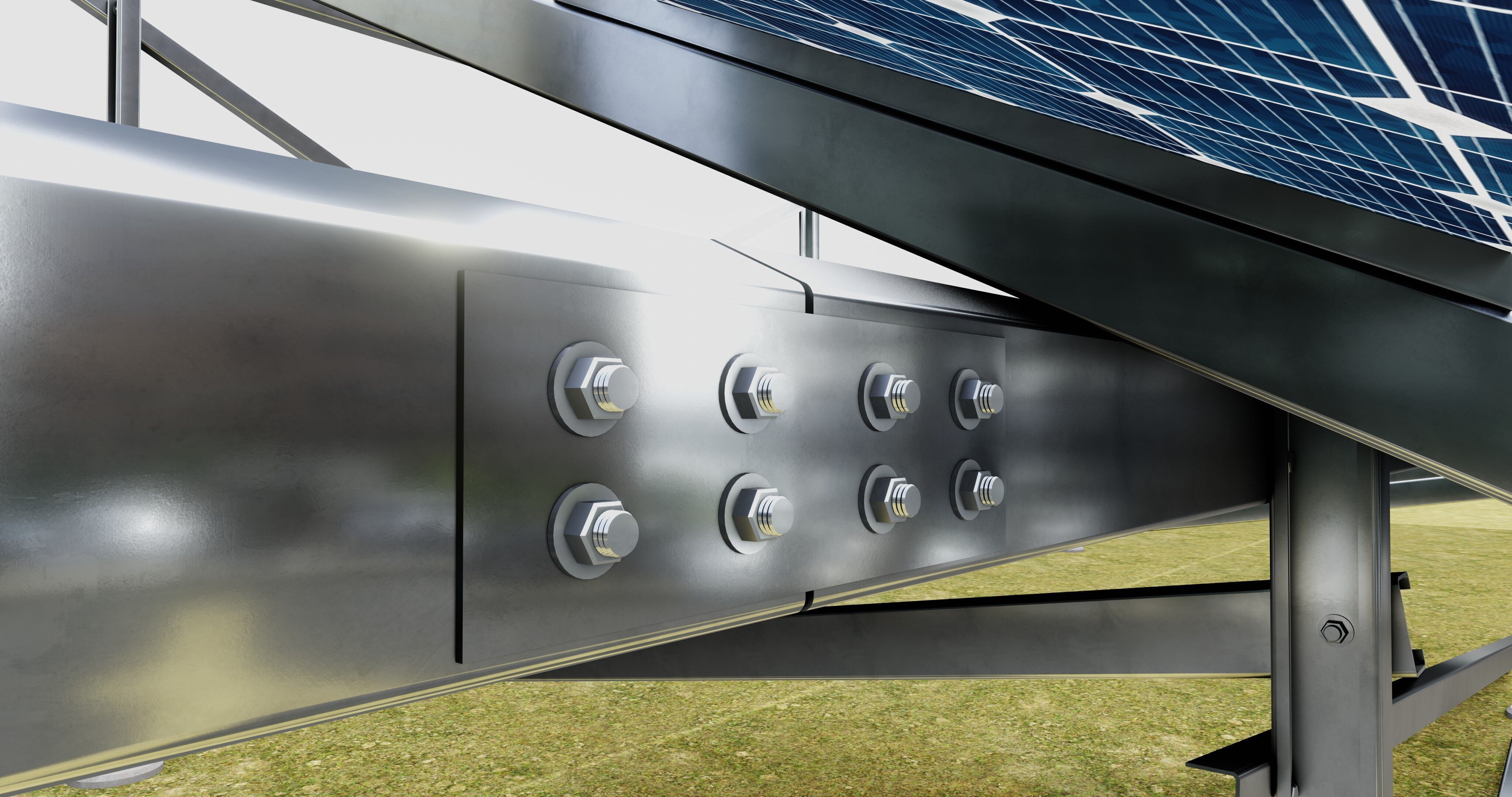 Solar Energy Construction 2x13 Table Vertical Purlin 3D model_14