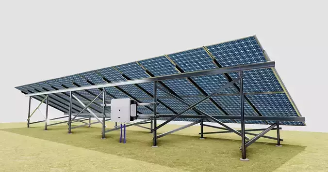 Solar Energy Construction 2x13 Table Vertical Purlin 3D model