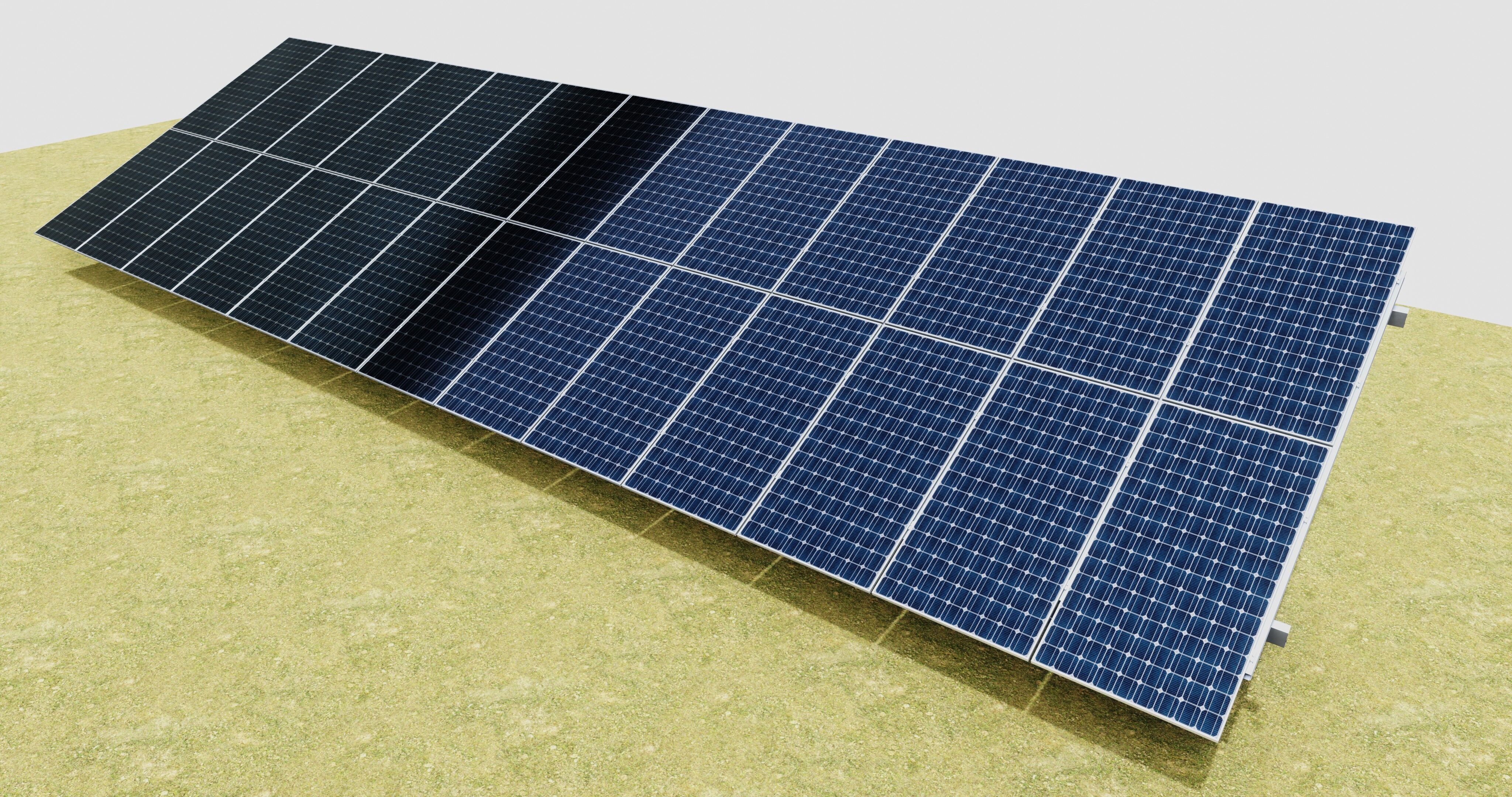 Solar Energy Construction 2x13 Table Vertical Purlin 3D model_13