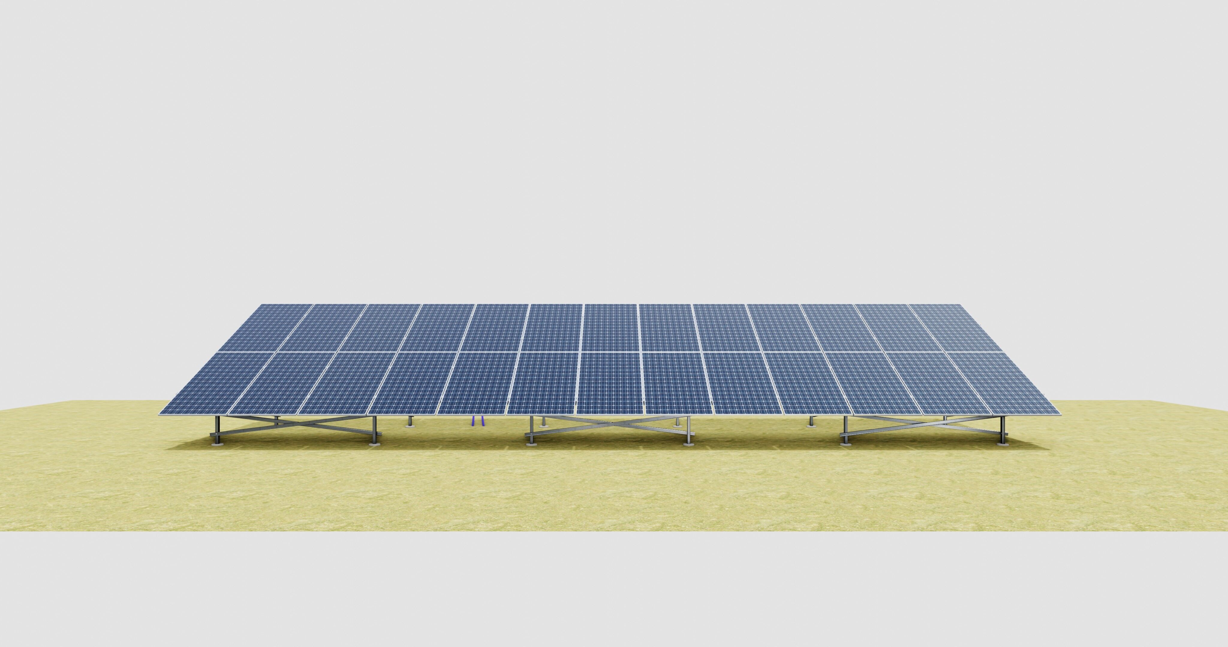 Solar Energy Construction 2x13 Table Vertical Purlin 3D model_37