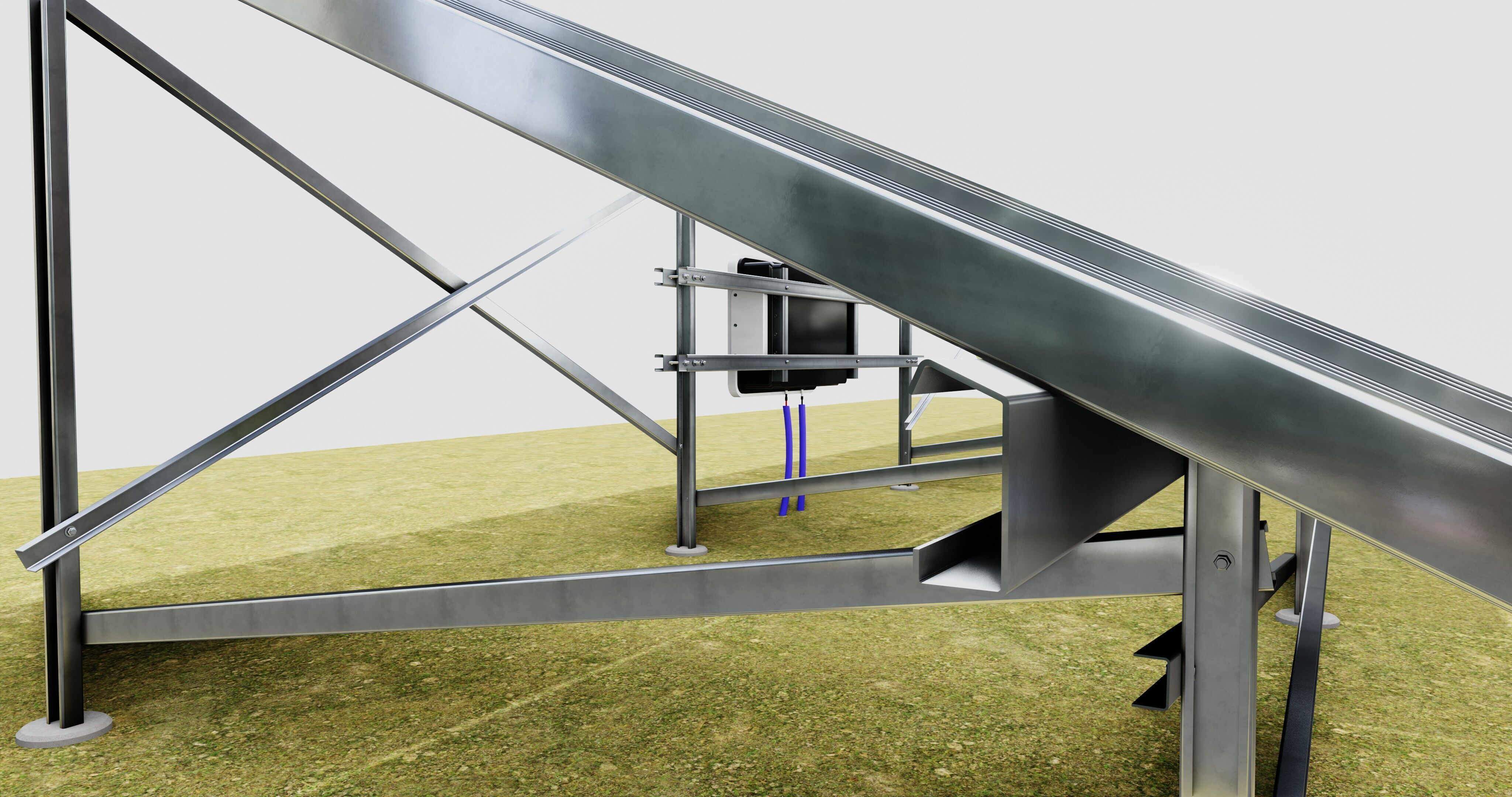 Solar Energy Construction 2x13 Table Vertical Purlin 3D model_10