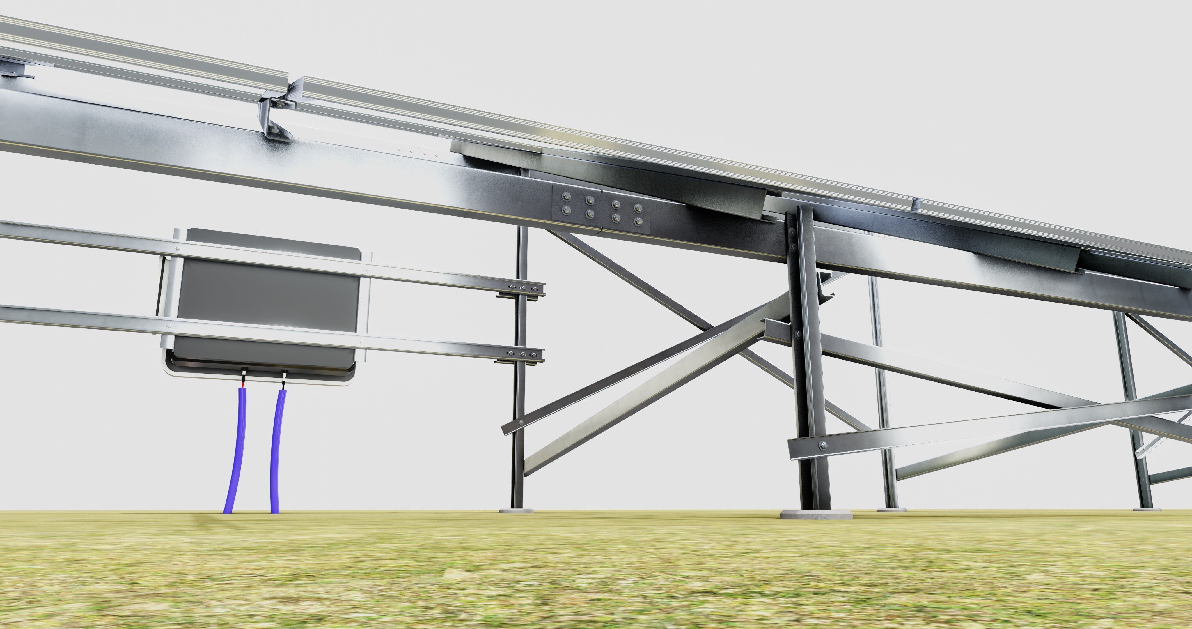 Solar Energy Construction 2x13 Table Vertical Purlin 3D model_27