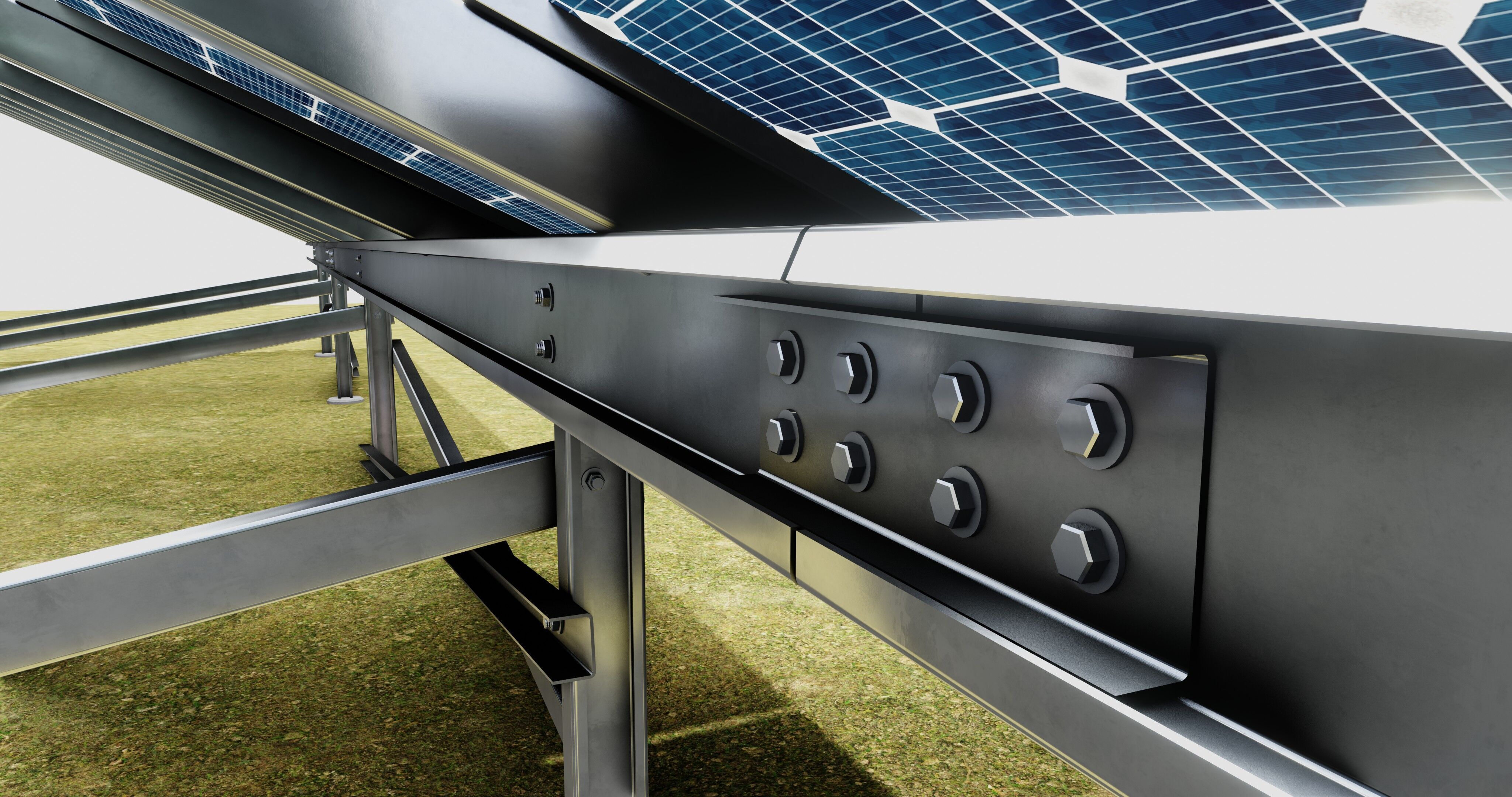 Solar Energy Construction 2x13 Table Vertical Purlin 3D model_12