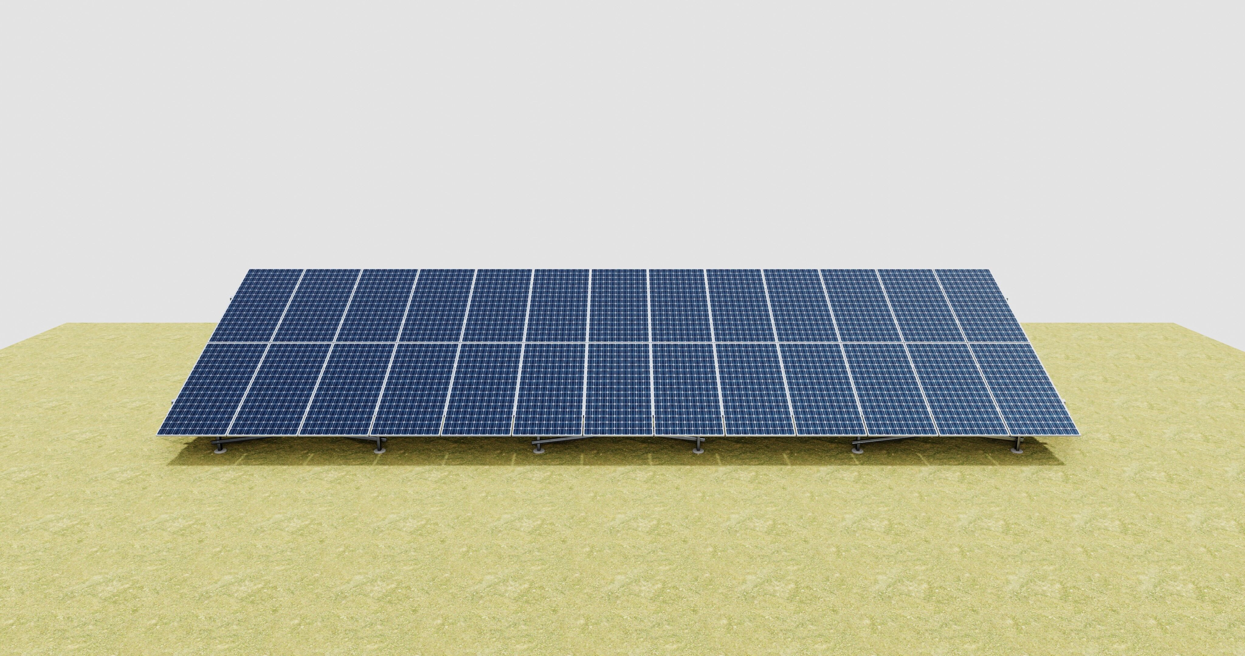 Solar Energy Construction 2x13 Table Vertical Purlin 3D model_38