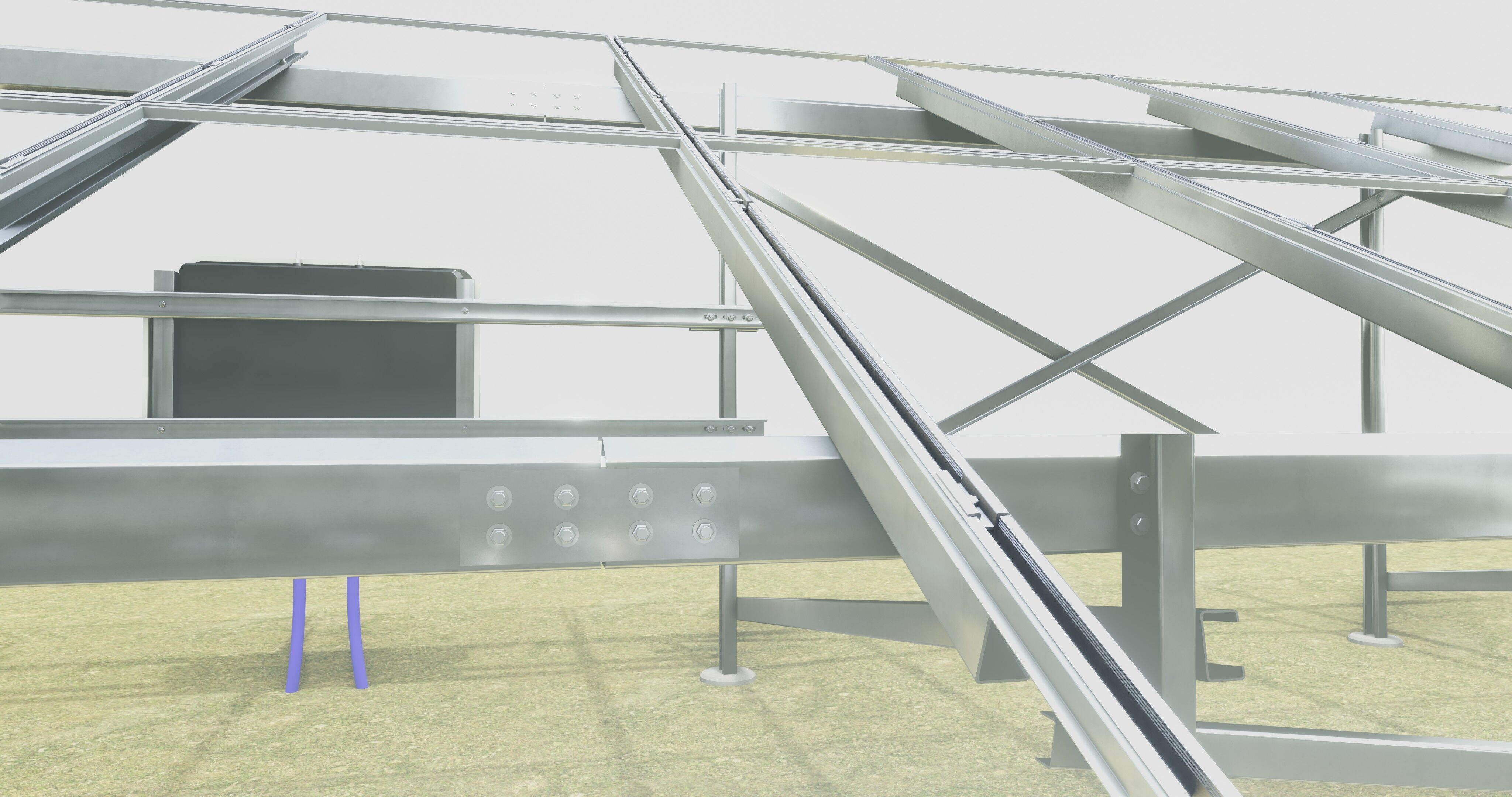 Solar Energy Construction 2x13 Table Vertical Purlin 3D model_26