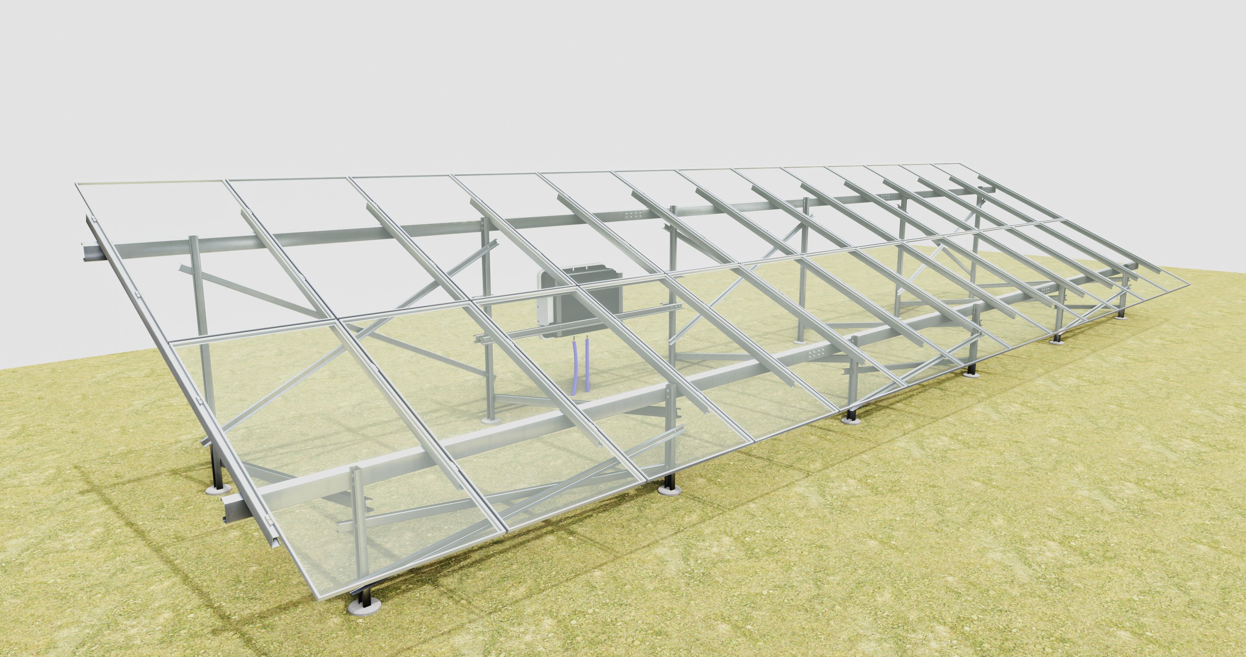 Solar Energy Construction 2x13 Table Vertical Purlin 3D model_18