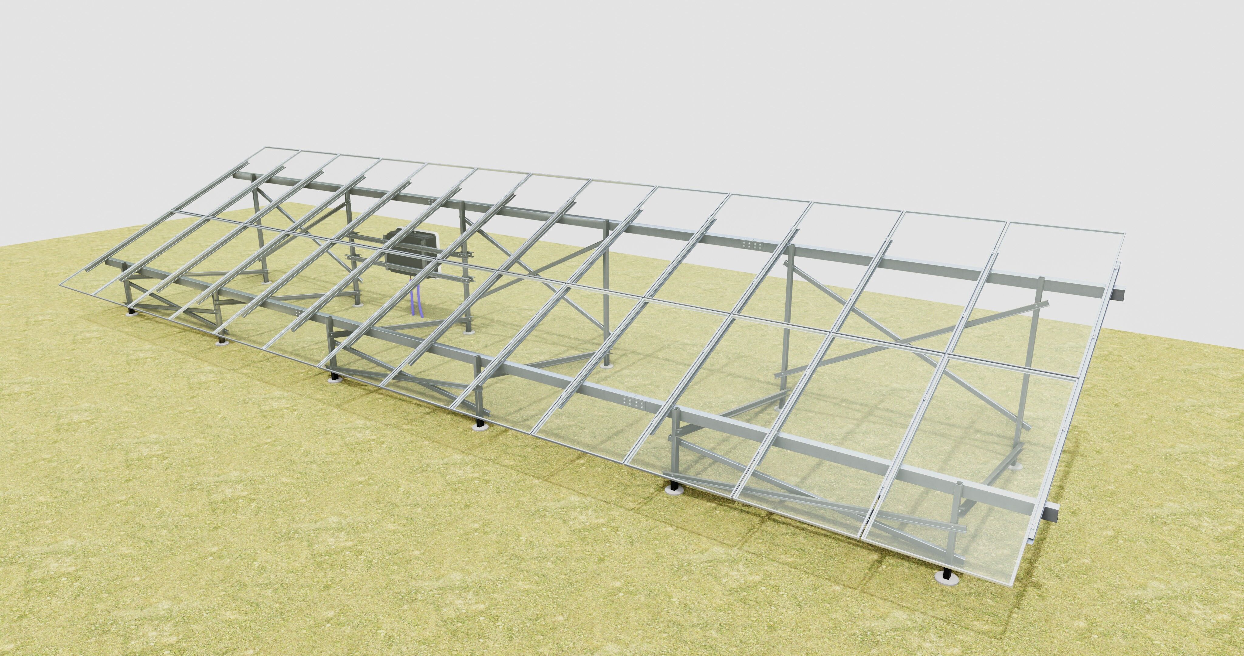 Solar Energy Construction 2x13 Table Vertical Purlin 3D model_20