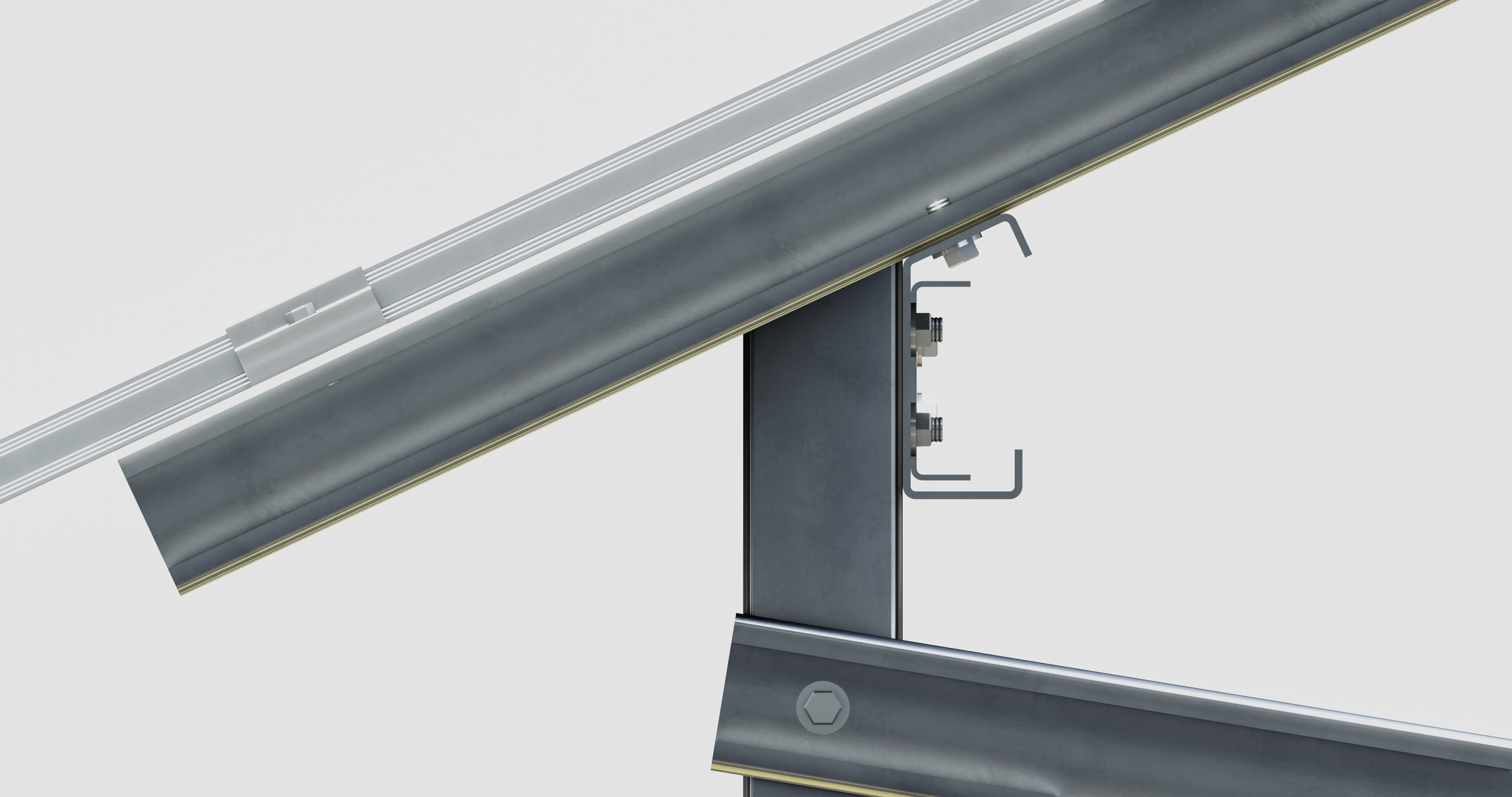 Solar Energy Construction 2x13 Table Vertical Purlin 3D model_7