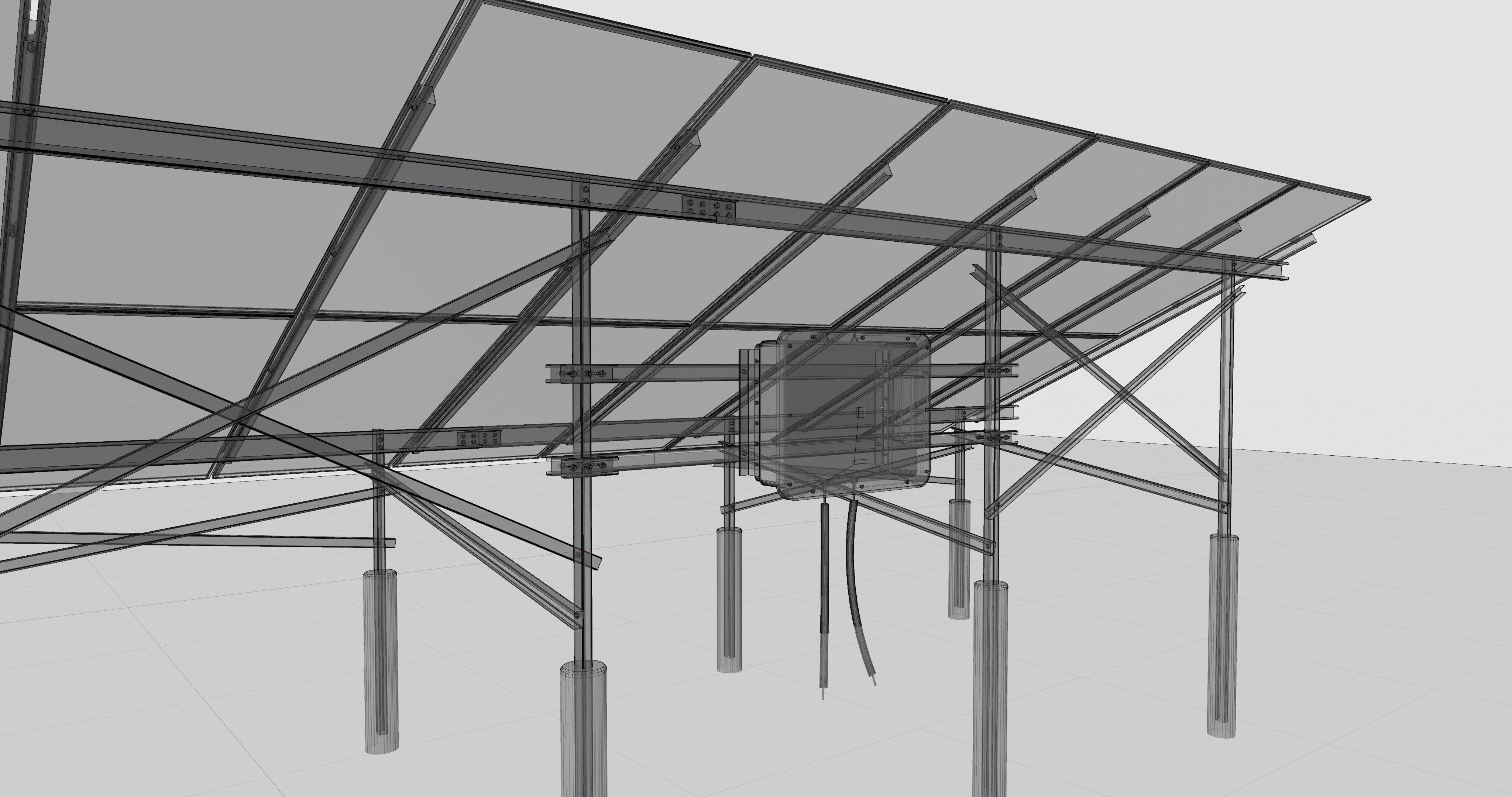 Solar Energy Construction 2x13 Table Vertical Purlin 3D model_33