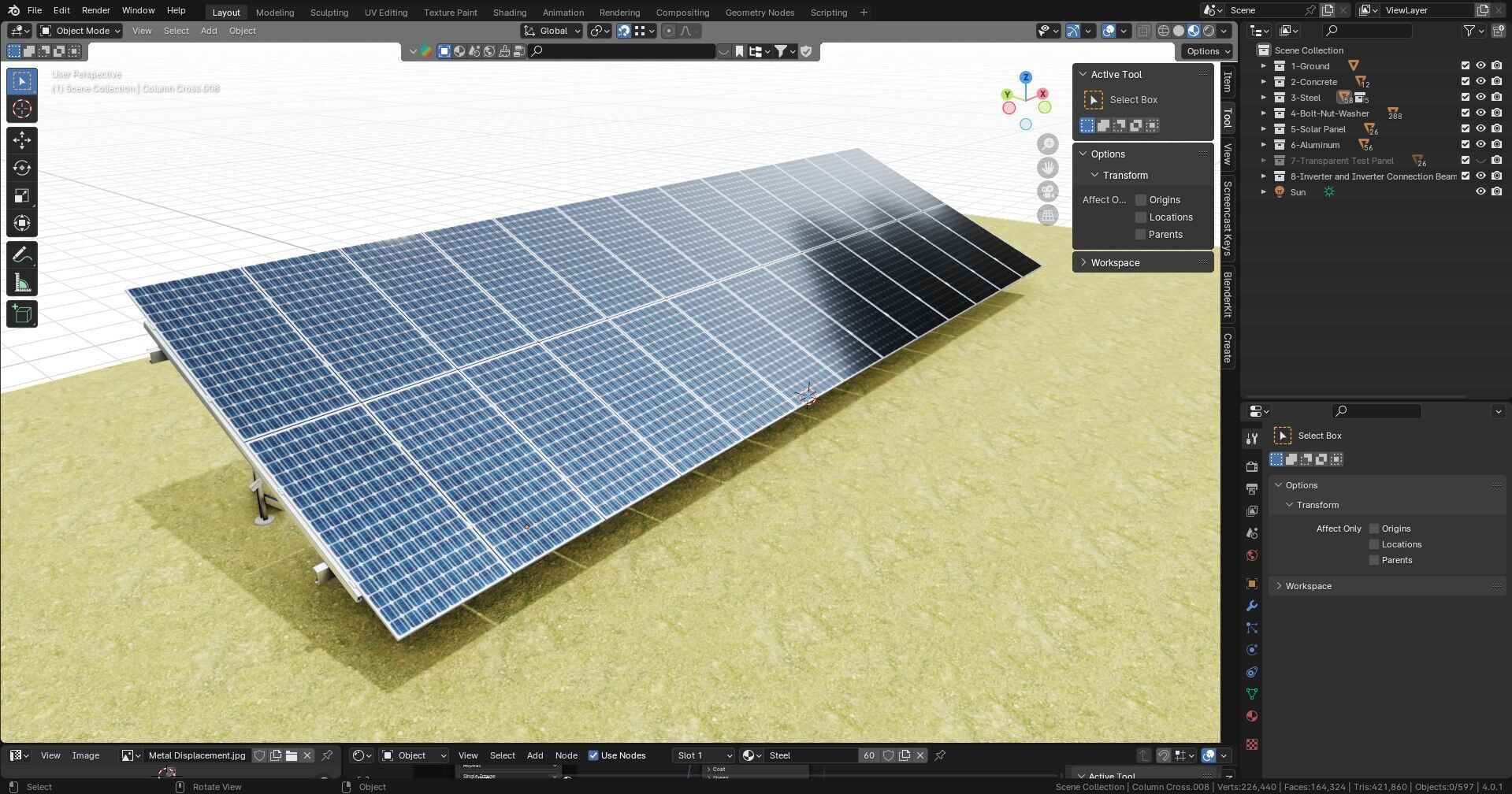Solar Energy Construction 2x13 Table Vertical Purlin 3D model_35