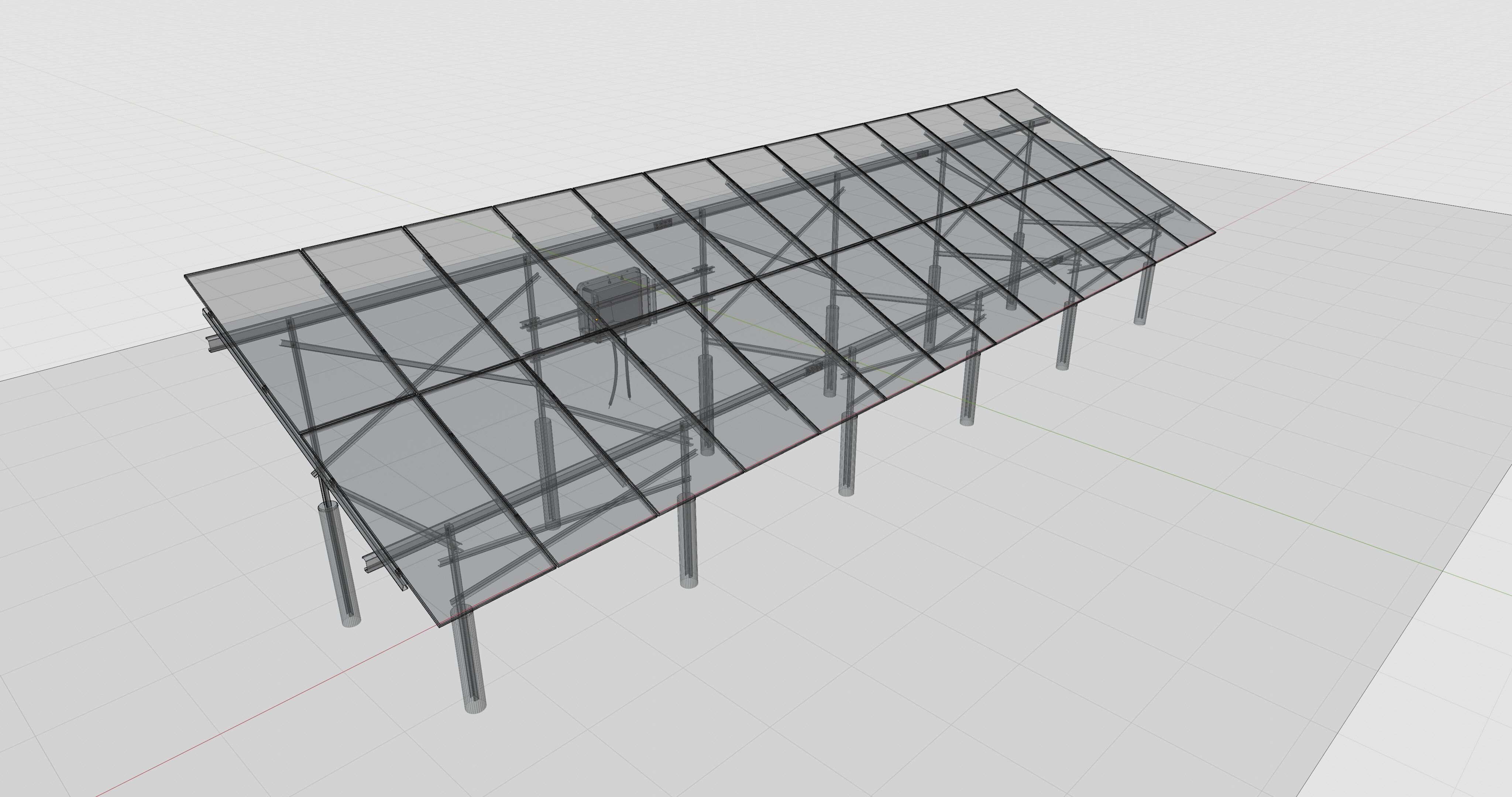 Solar Energy Construction 2x13 Table Vertical Purlin 3D model_29