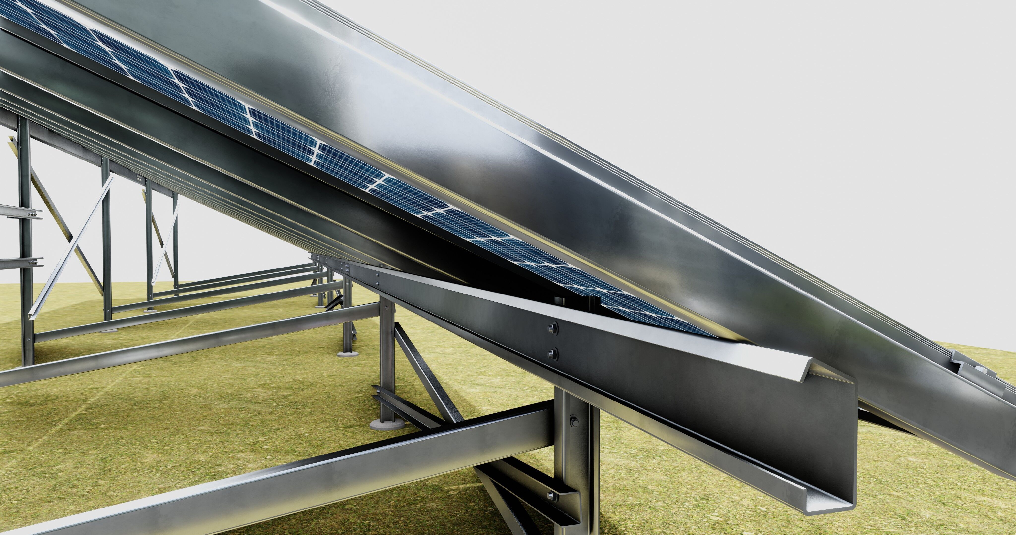 Solar Energy Construction 2x13 Table Vertical Purlin 3D model_11