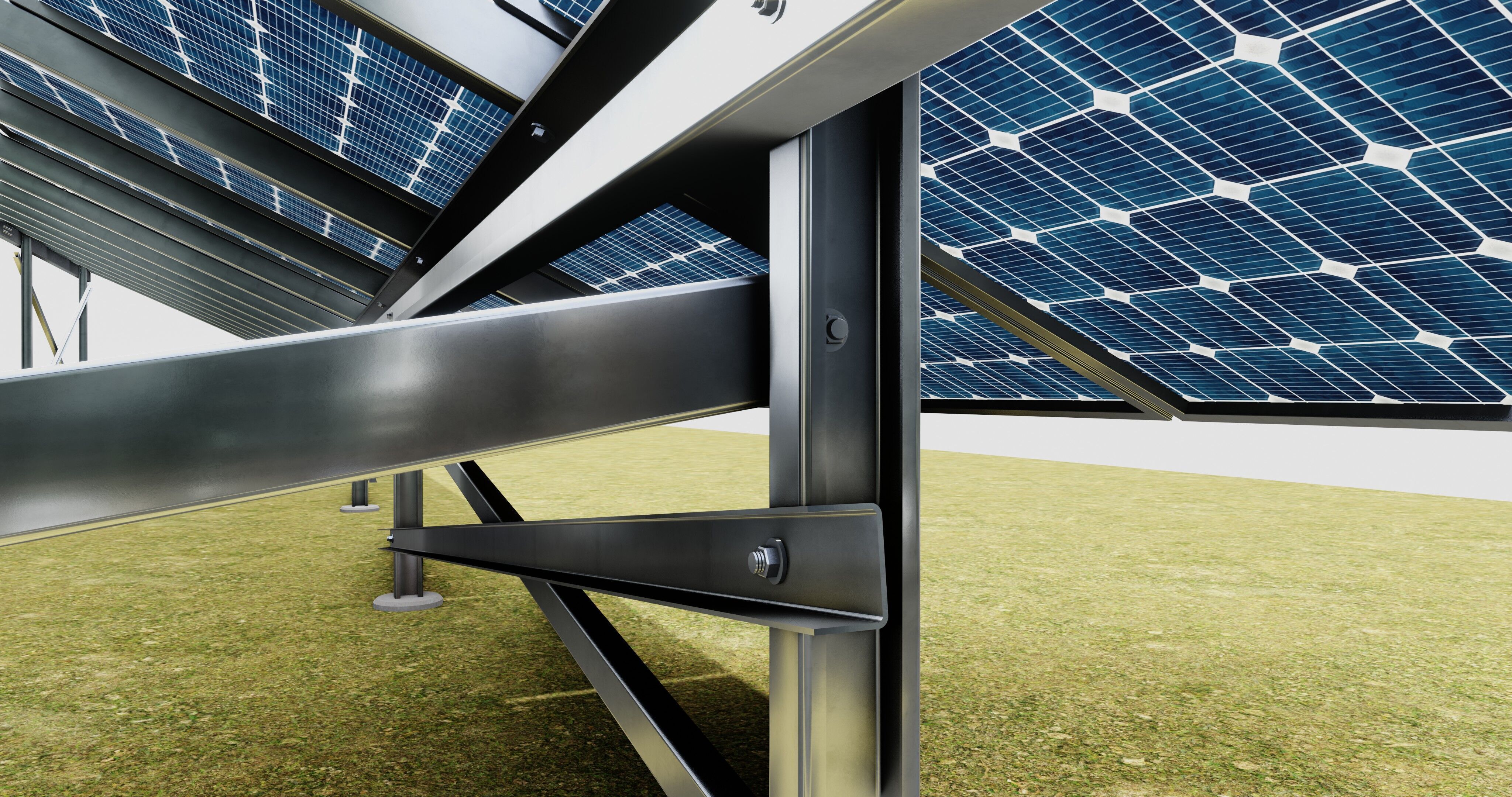 Solar Energy Construction 2x13 Table Vertical Purlin 3D model_5