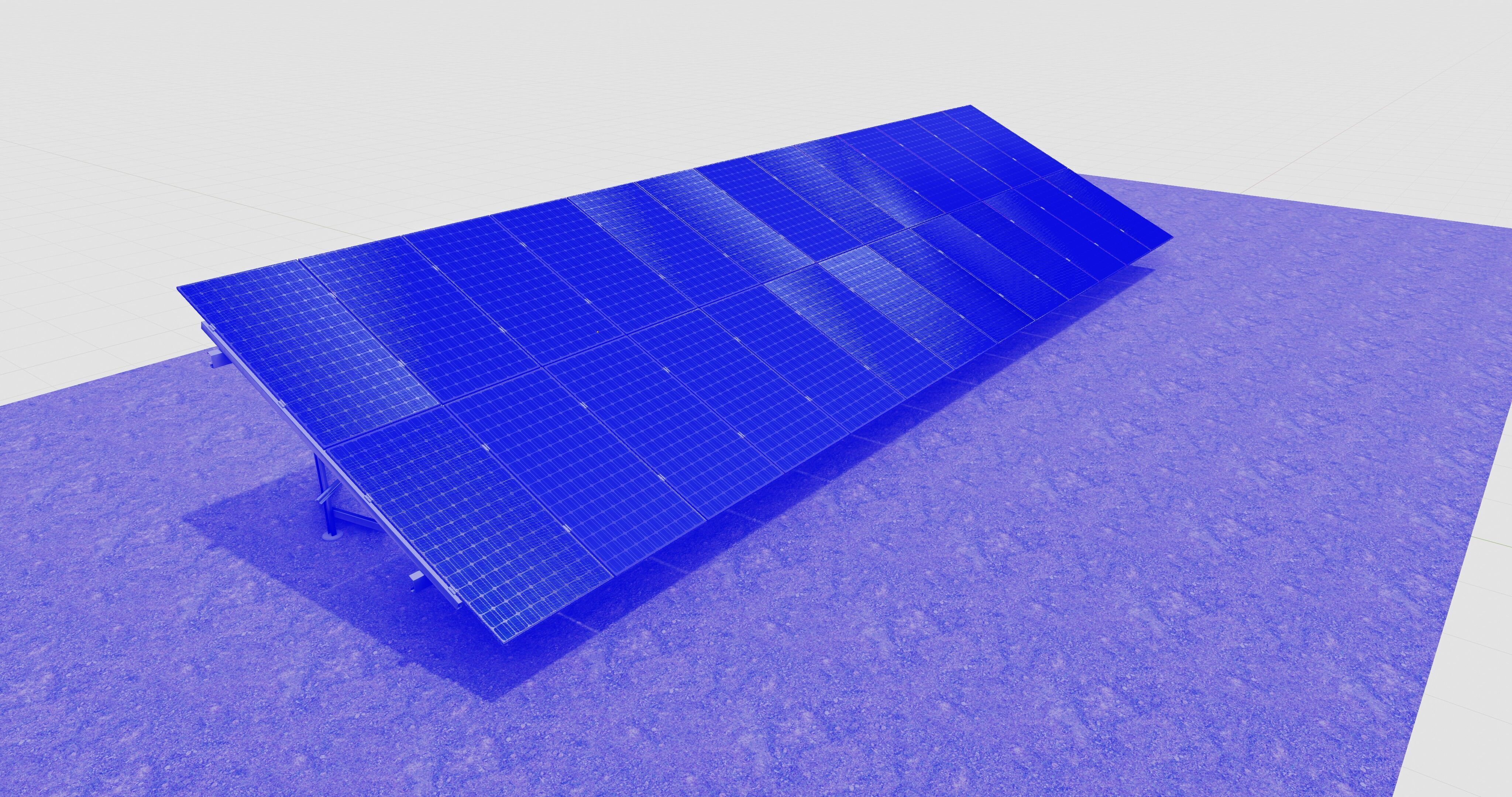 Solar Energy Construction 2x13 Table Vertical Purlin 3D model_28
