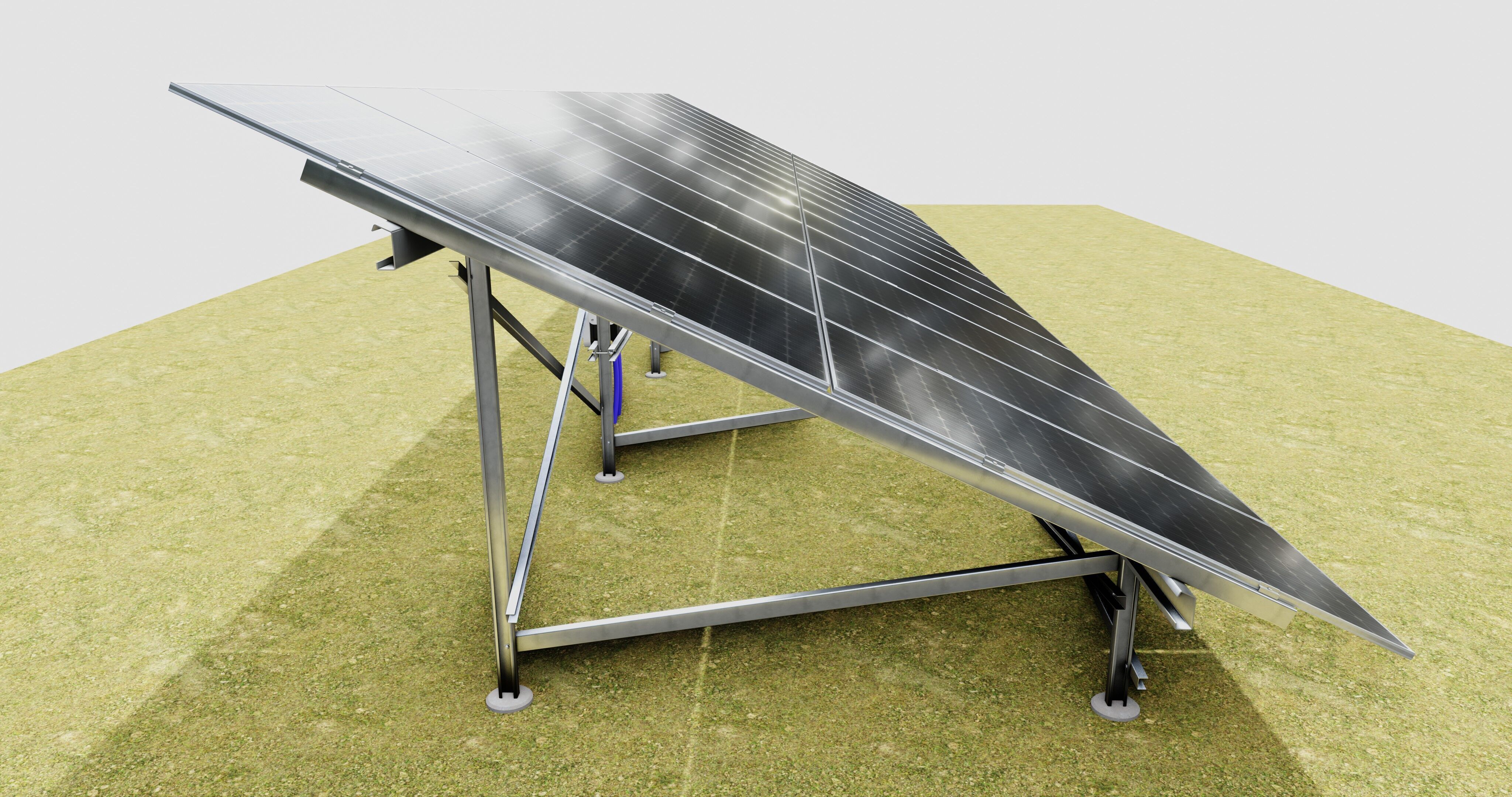 Solar Energy Construction 2x13 Table Vertical Purlin 3D model_3