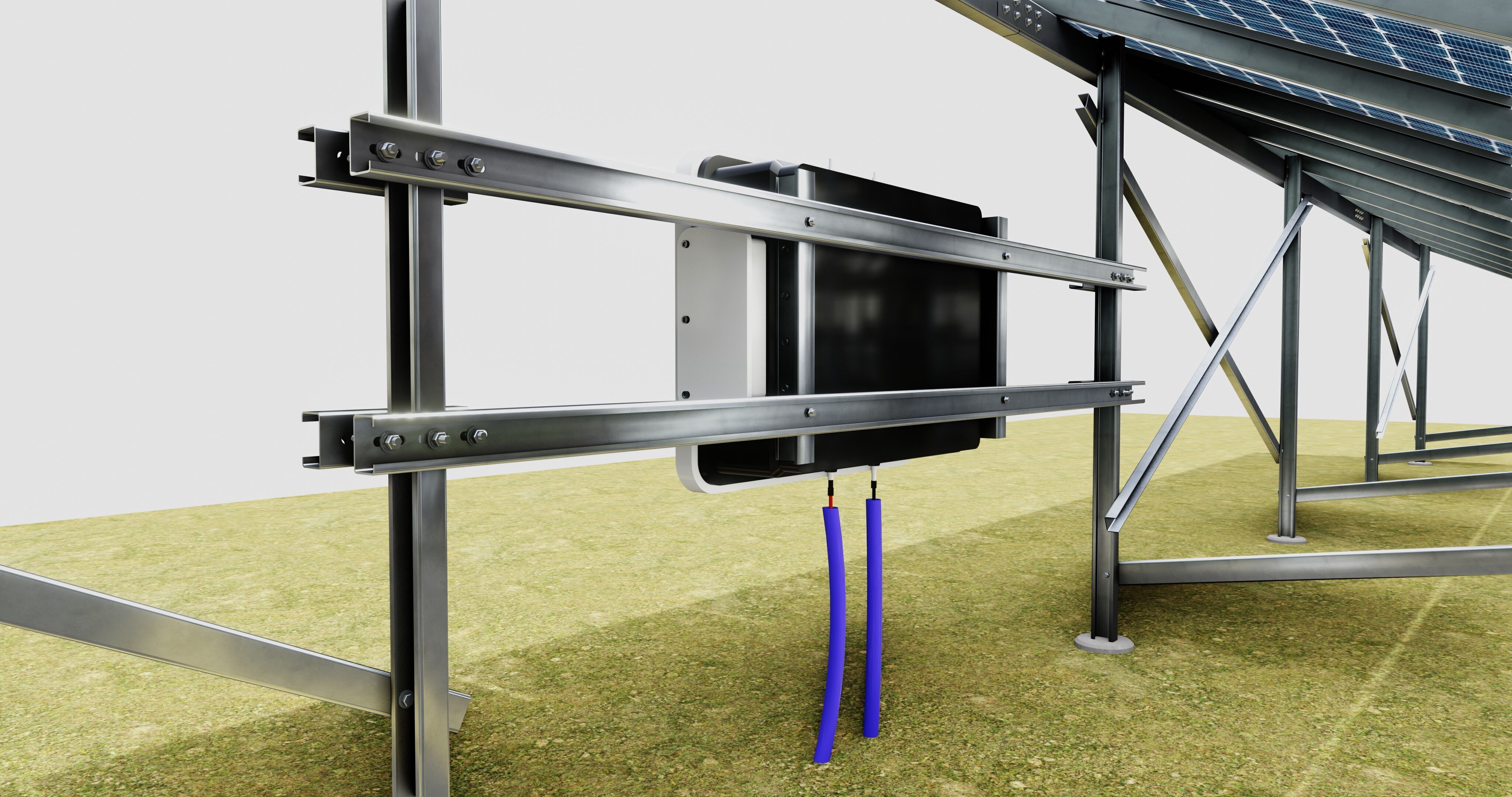 Solar Energy Construction 2x13 Table Vertical Purlin 3D model_15