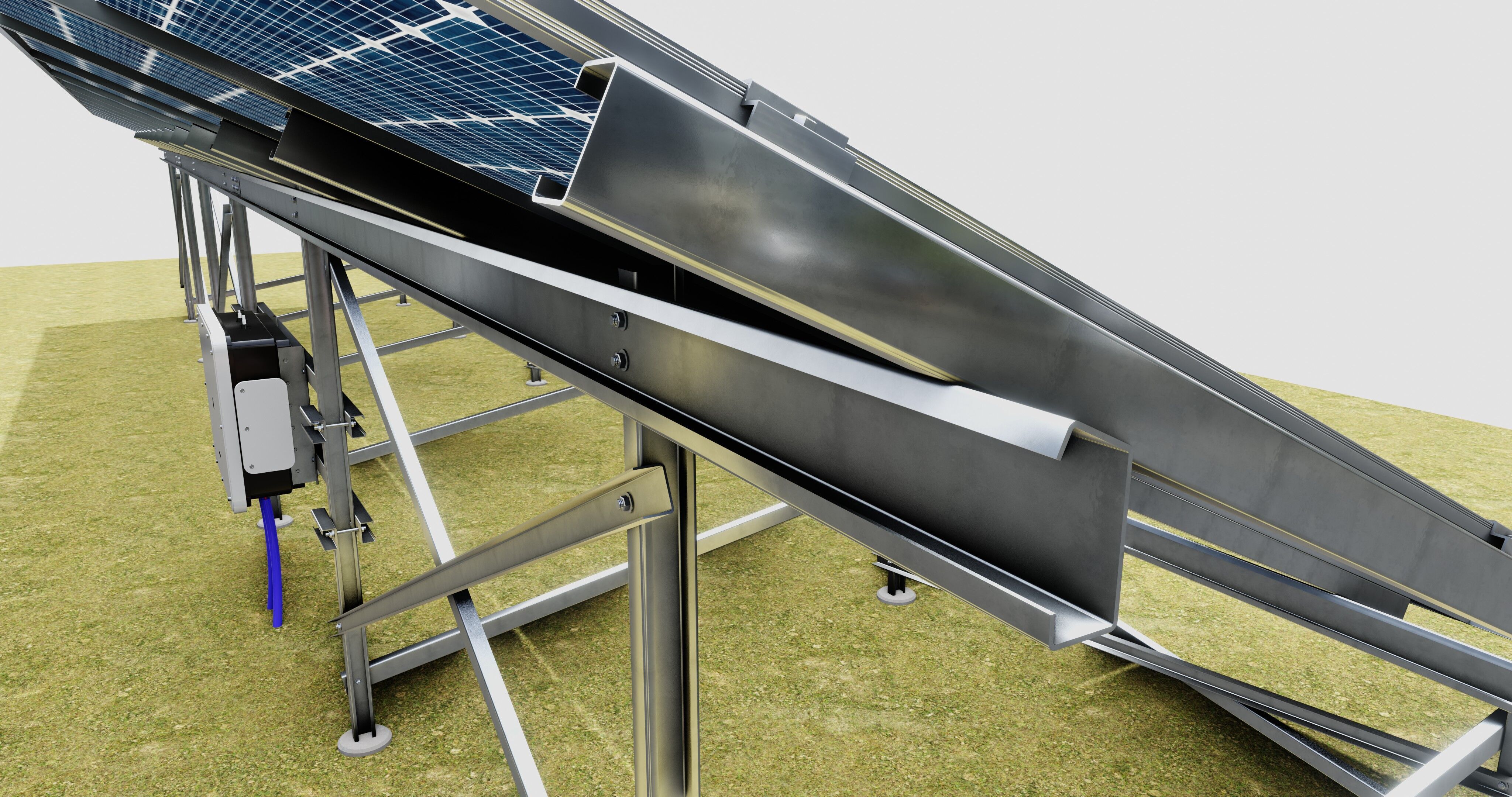 Solar Energy Construction 2x13 Table Vertical Purlin 3D model_9