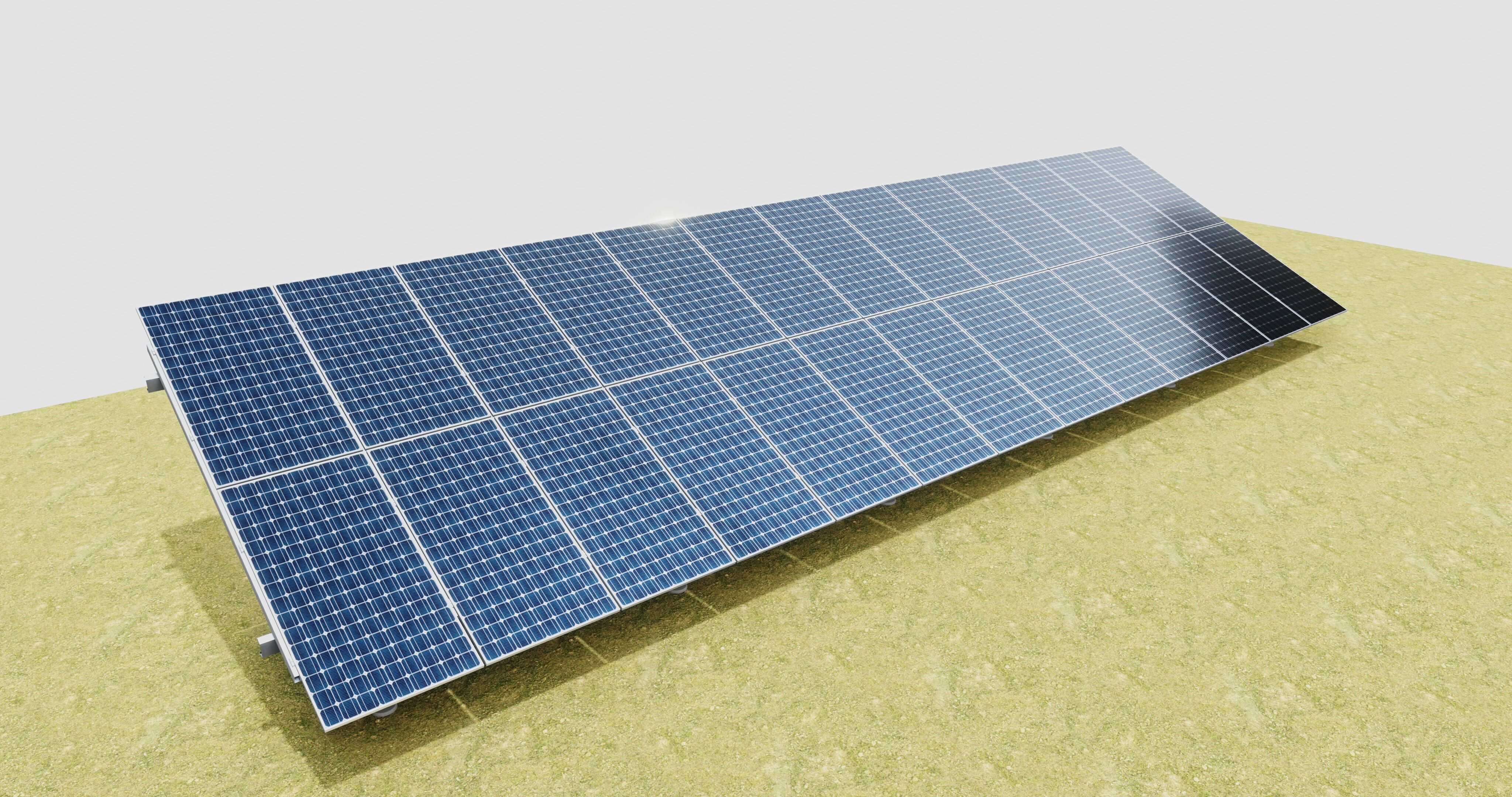 Solar Energy Construction 2x13 Table Vertical Purlin 3D model_2