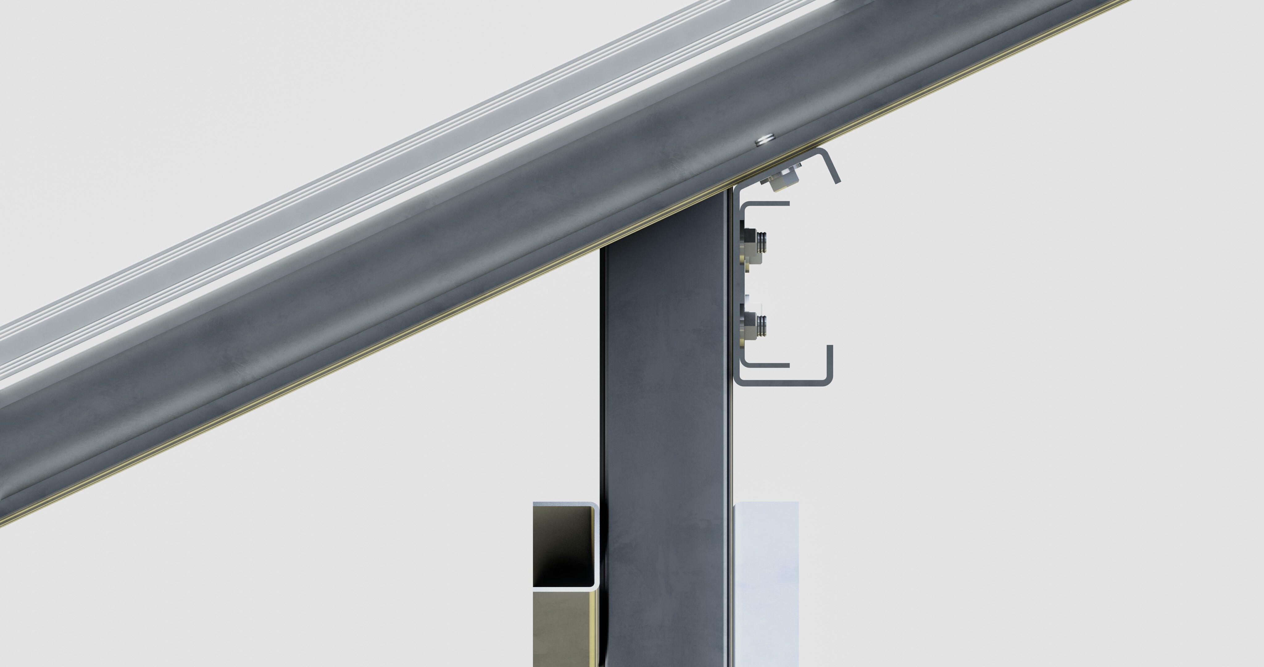 Solar Energy Construction 2x13 Table Vertical Purlin 3D model_8