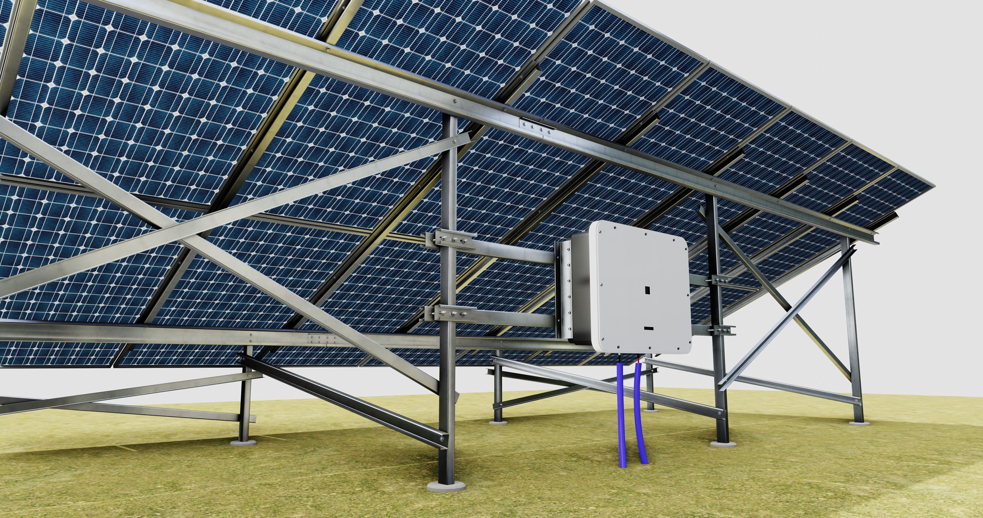 Solar Energy Construction 2x13 Table Vertical Purlin 3D model_17