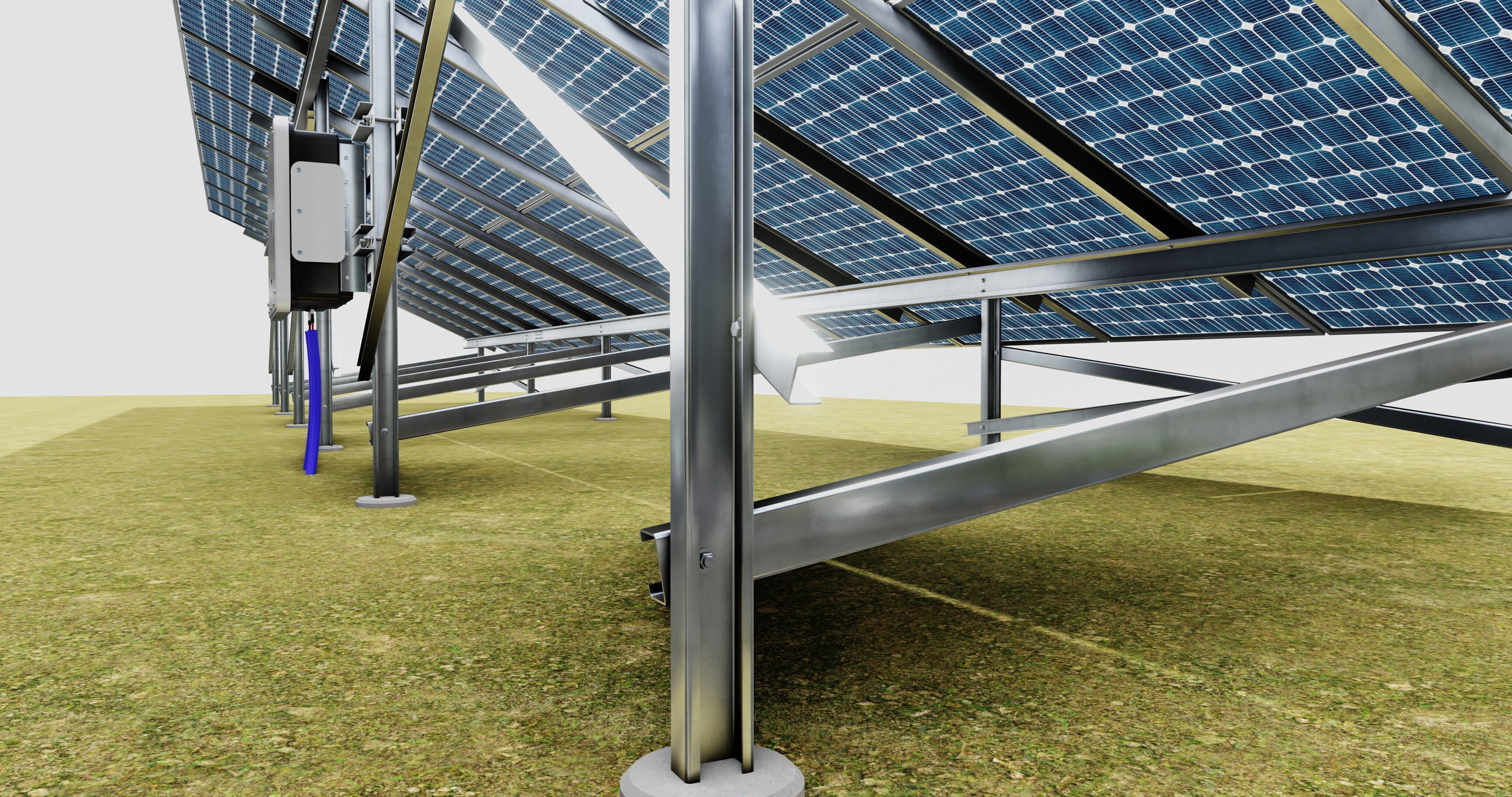 Solar Energy Construction 2x13 Table Vertical Purlin 3D model_4