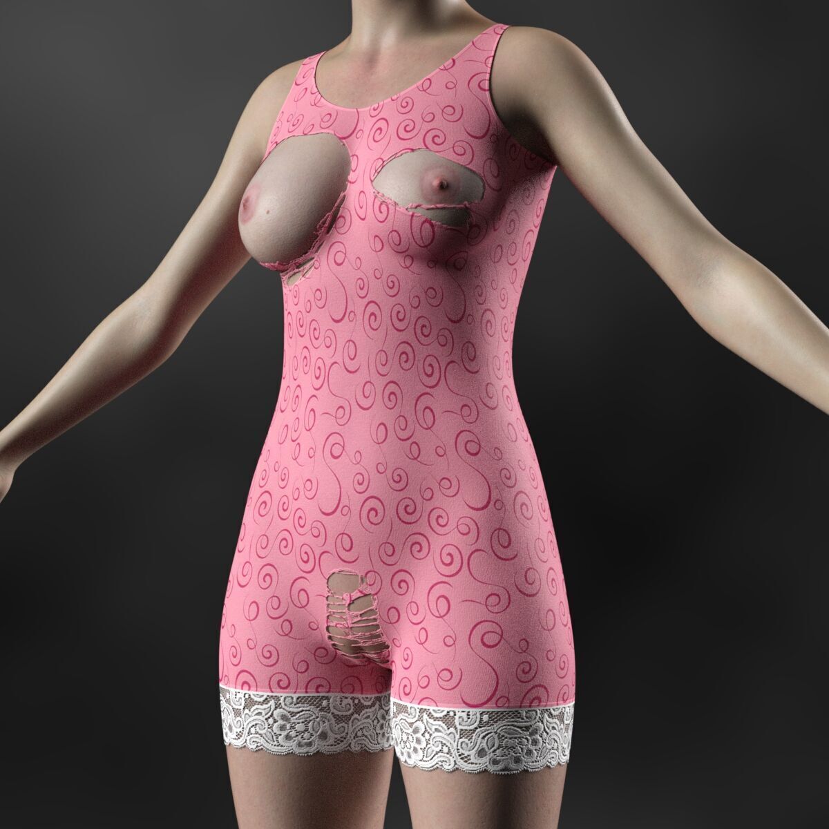 HX Jumpsuit for G8 and G9 Female 3D model_13