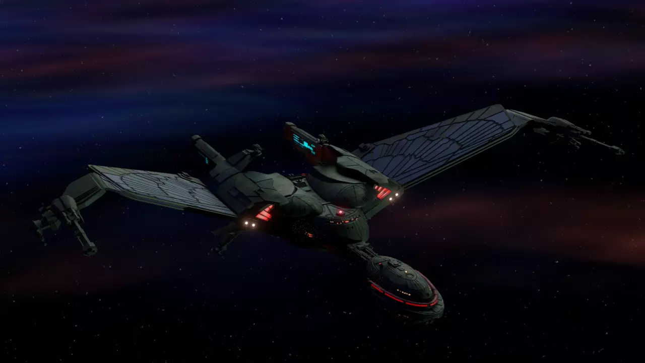 Klingon Battlecruiser Kvort Class Redesign Low-poly 3D model_0