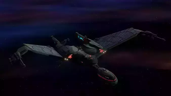 Klingon Battlecruiser Kvort Class Redesign Low-poly 3D model Klingon Battlecruiser Kvort Class Redesign Low-poly 3D model