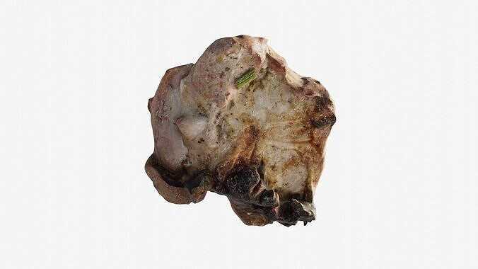 Scanned shashlik BBQ Meat on stick Low-poly 3D model 6