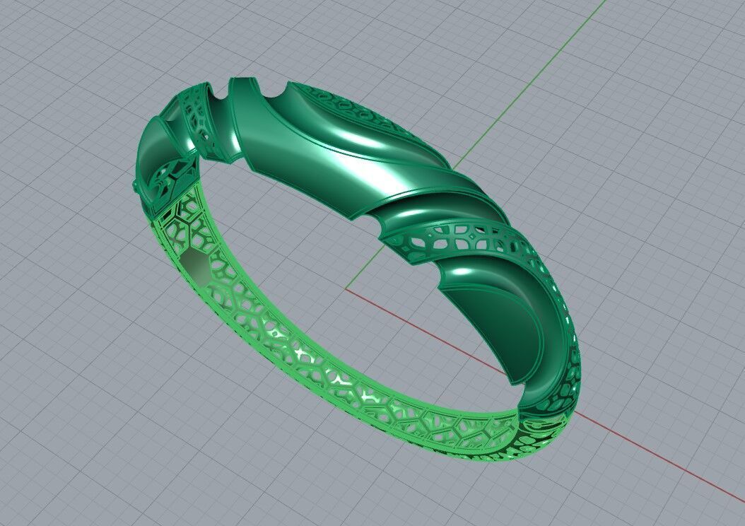Lock bracelet 3D print model_4