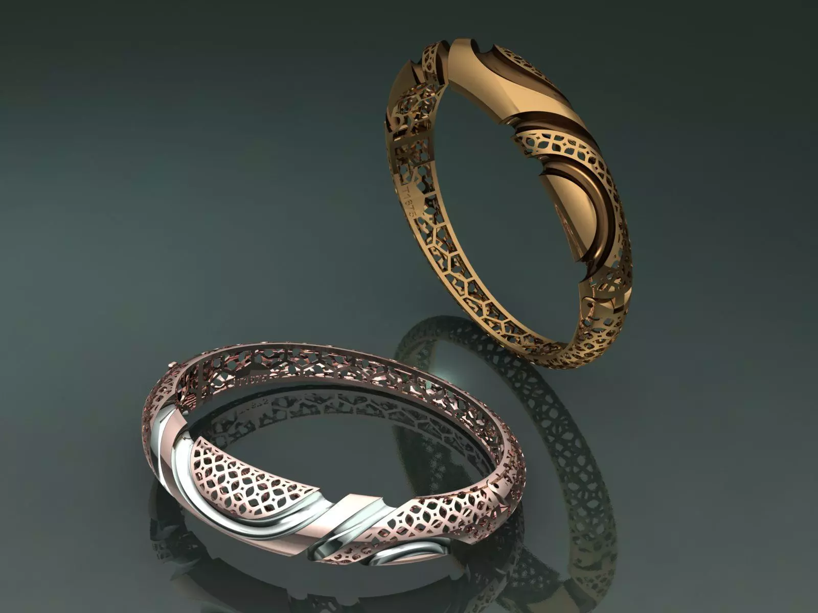 Lock bracelet 3D print model_0